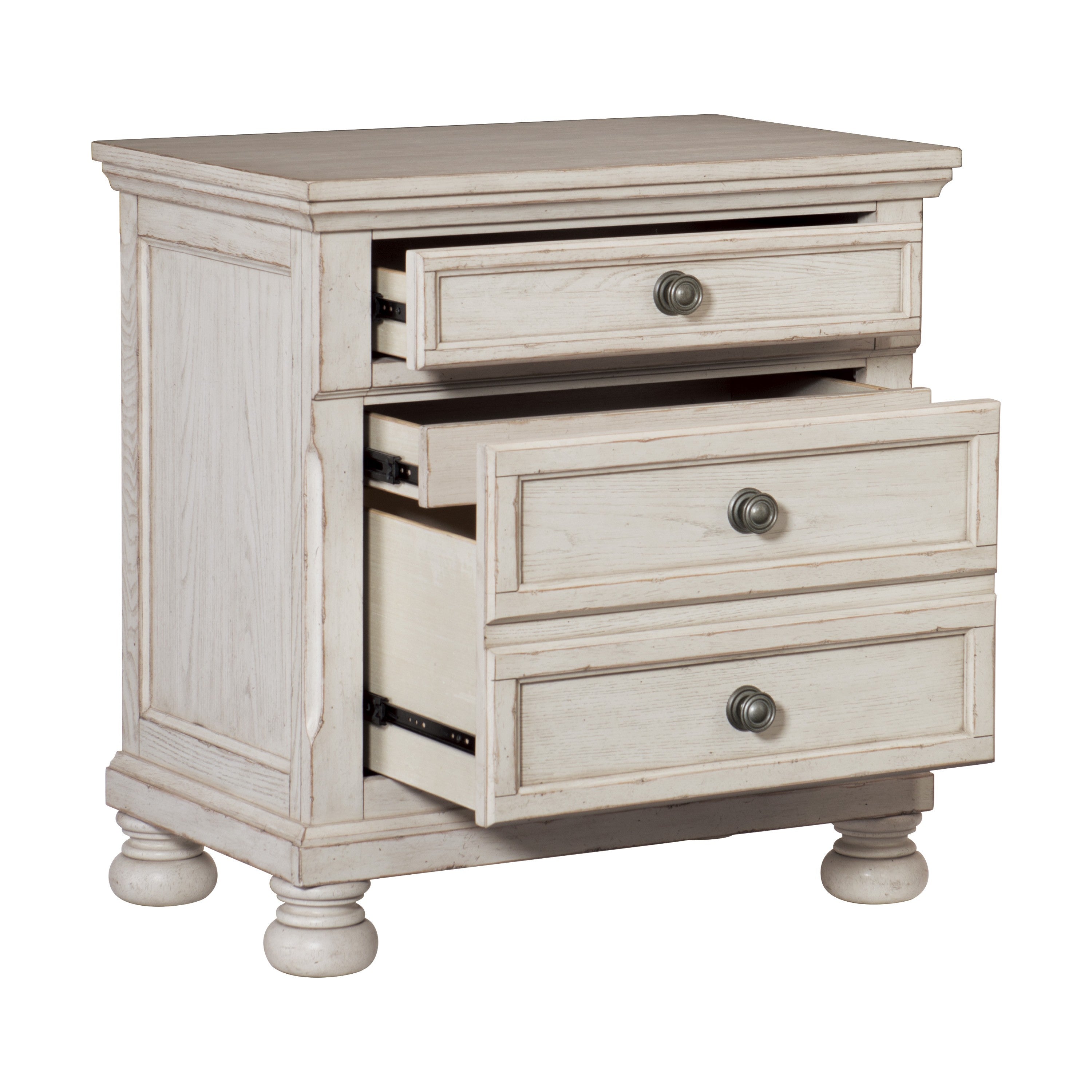 Bethel Wire Brushed White Nightstand - 2259W-4 - Bien Home Furniture & Electronics