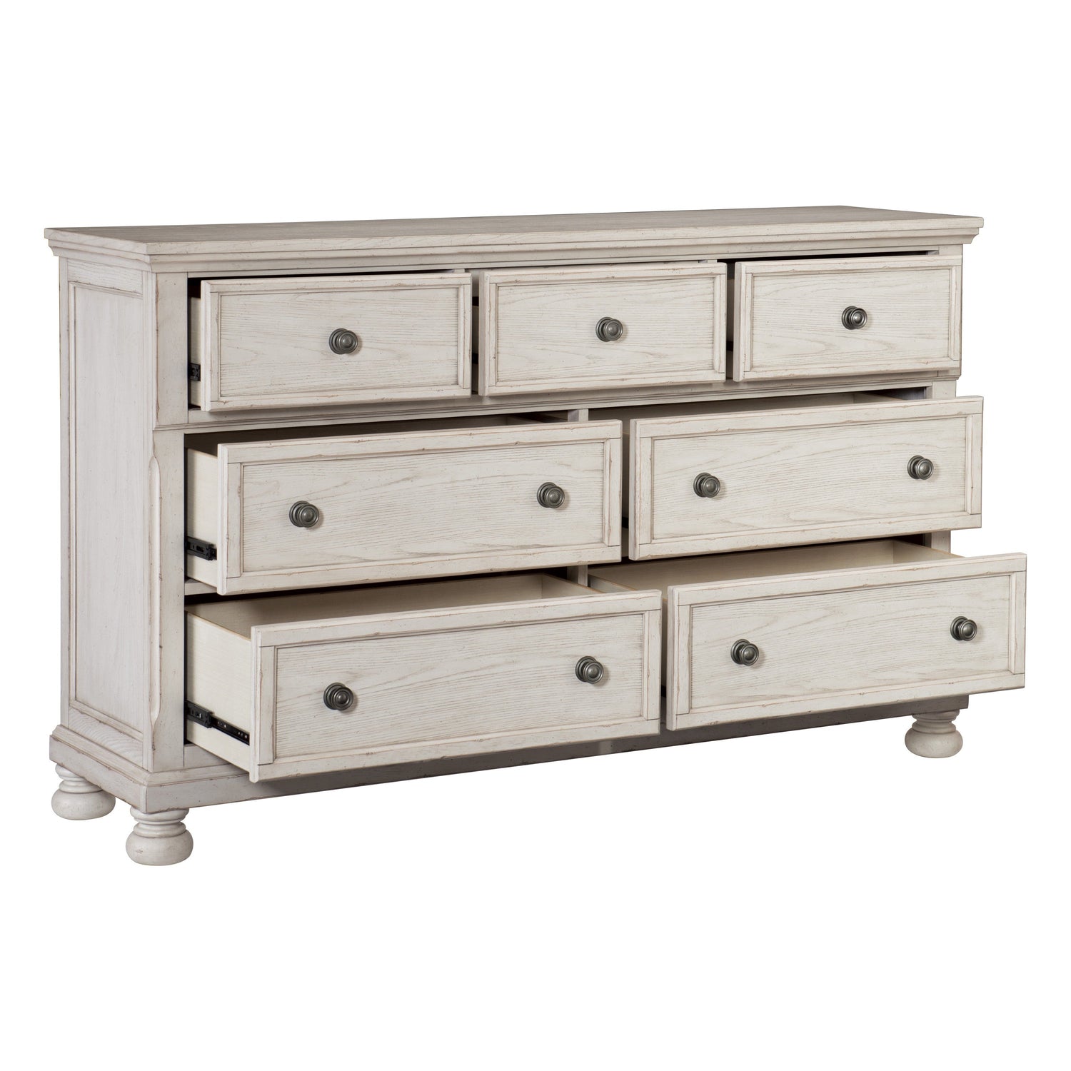 Bethel Wire Brushed White Sleigh Storage Platform Bedroom Set - SET | 2259W-1 | 2259W-2 | 2259W-3 | 2259W-5 | 2259W-6 | 2259W-4 - Bien Home Furniture & Electronics