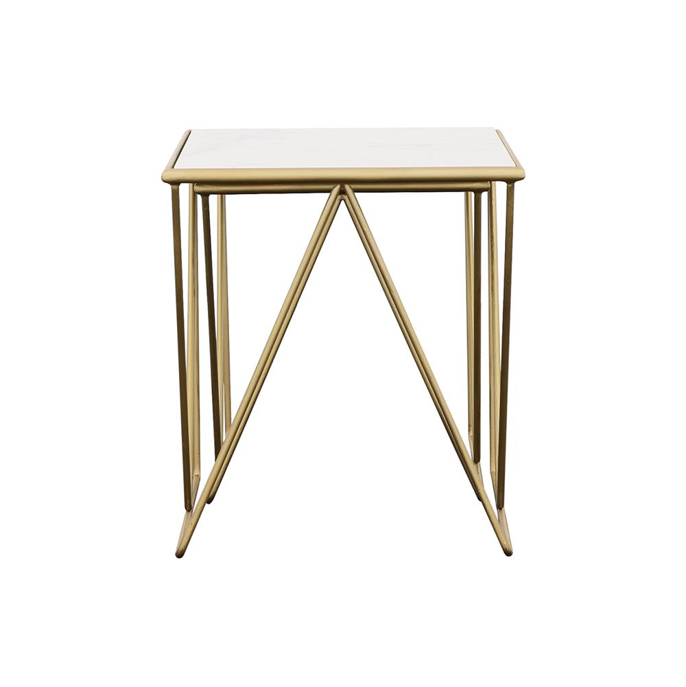 Bette 2-Piece Nesting Table Set White/Gold - 930075 - Bien Home Furniture & Electronics
