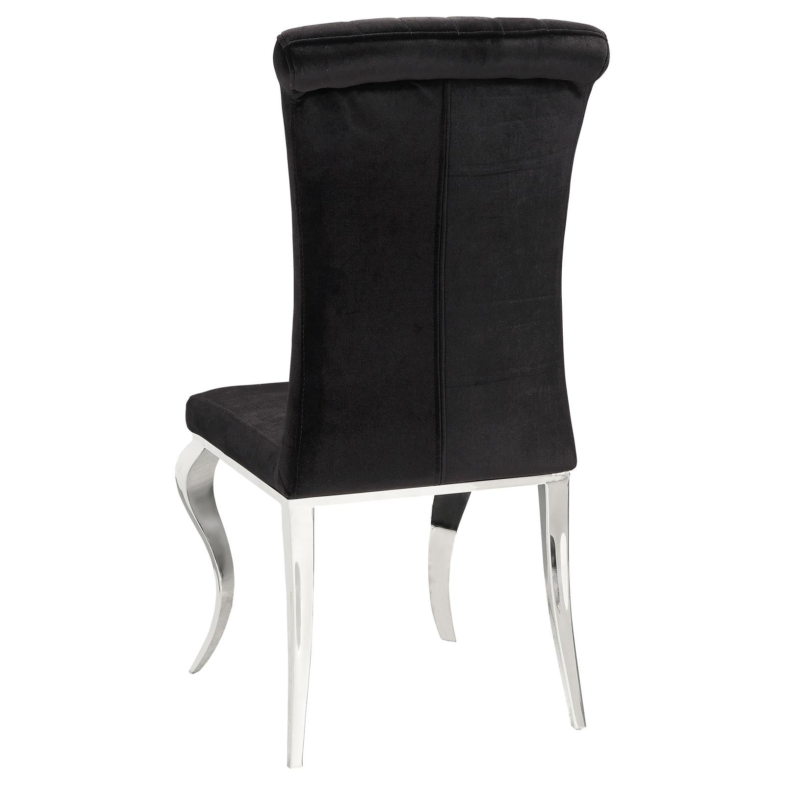 Betty Black/Chrome Upholstered Side Chairs, Set of 4 - 105072 - Bien Home Furniture &amp; Electronics