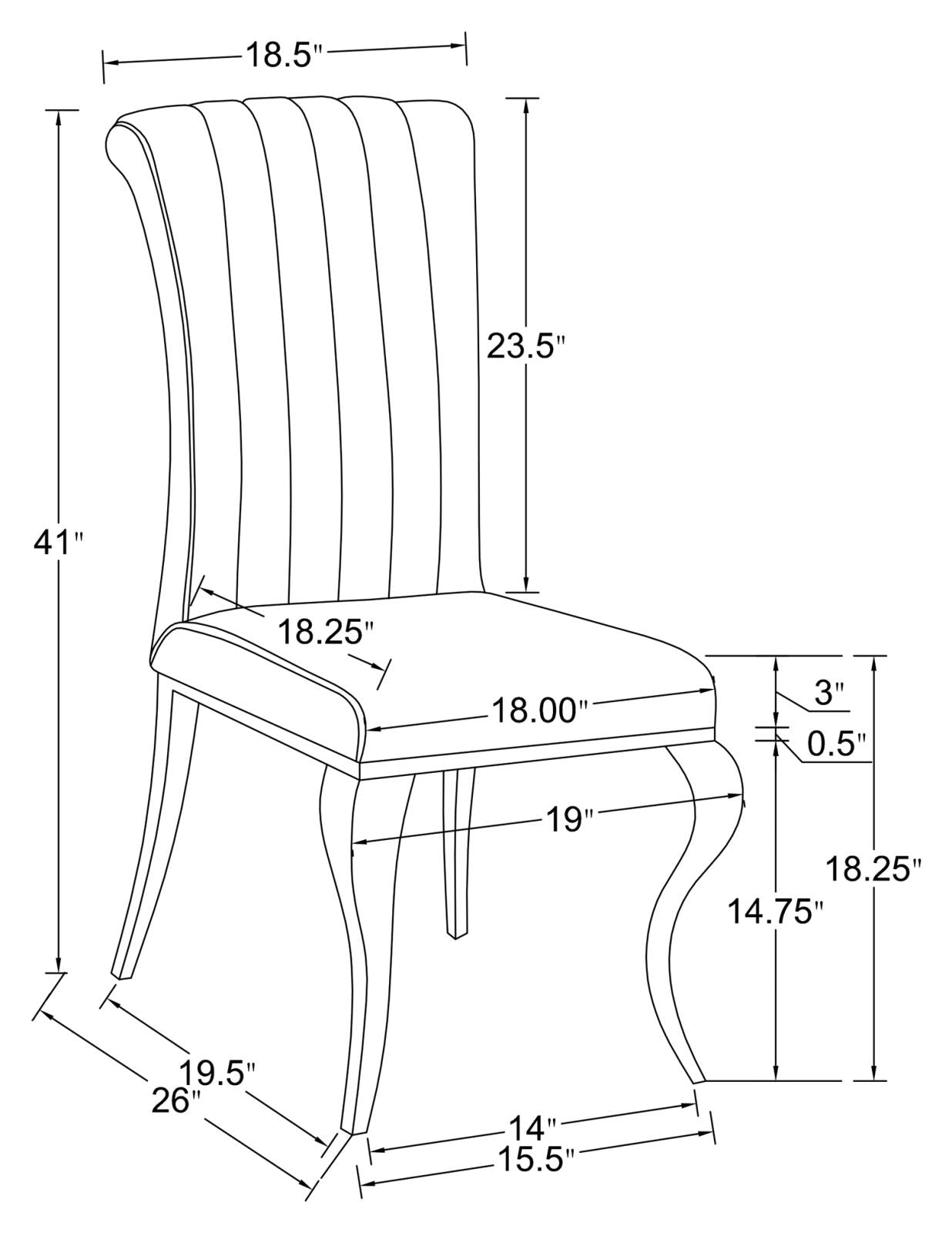 Betty Black/Chrome Upholstered Side Chairs, Set of 4 - 105072 - Bien Home Furniture &amp; Electronics