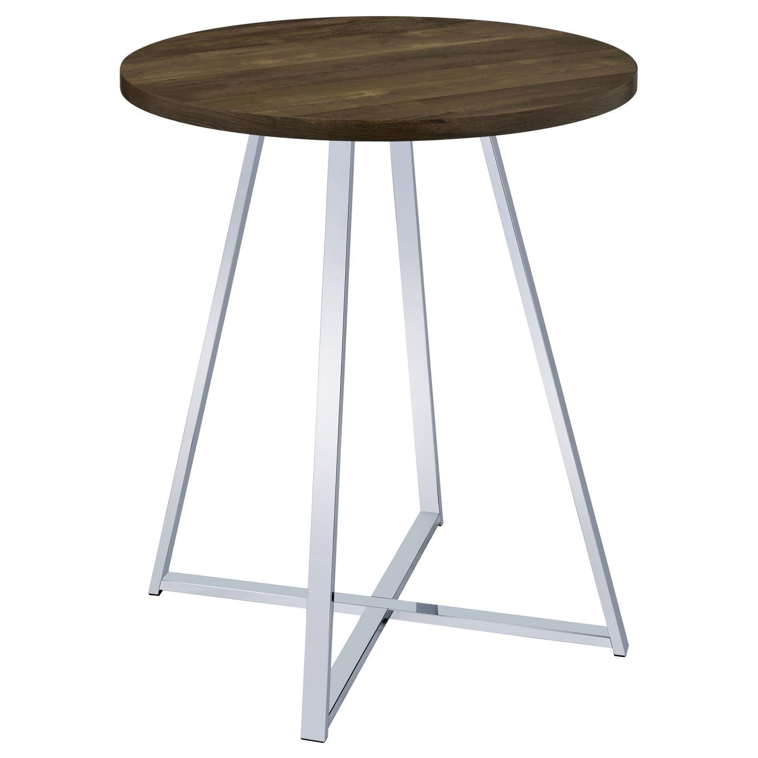 Bexter White/Chrome Faux Marble Round Top Bar Table - 183516 - Bien Home Furniture & Electronics