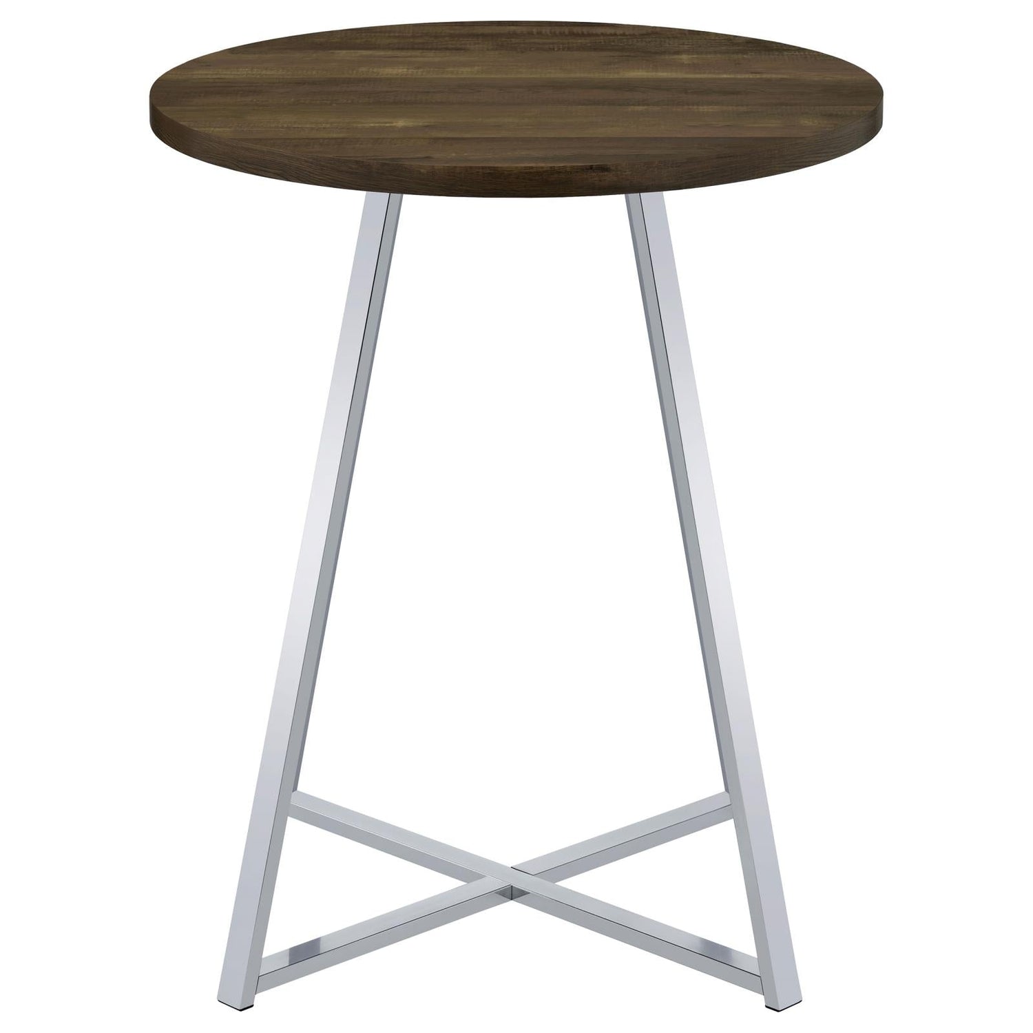 Bexter White/Chrome Faux Marble Round Top Bar Table - 183516 - Bien Home Furniture & Electronics