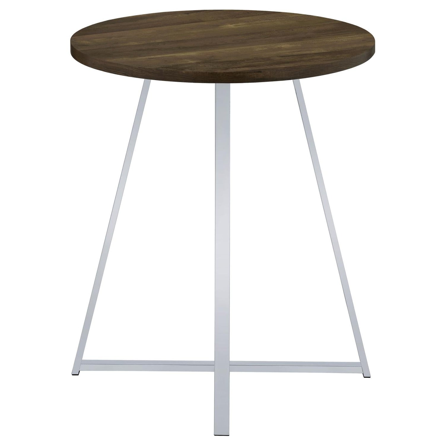 Bexter White/Chrome Faux Marble Round Top Bar Table - 183516 - Bien Home Furniture & Electronics