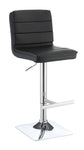 Bianca Black/Chrome Upholstered Adjustable Bar Stools, Set of 2 - 120695 - Bien Home Furniture & Electronics