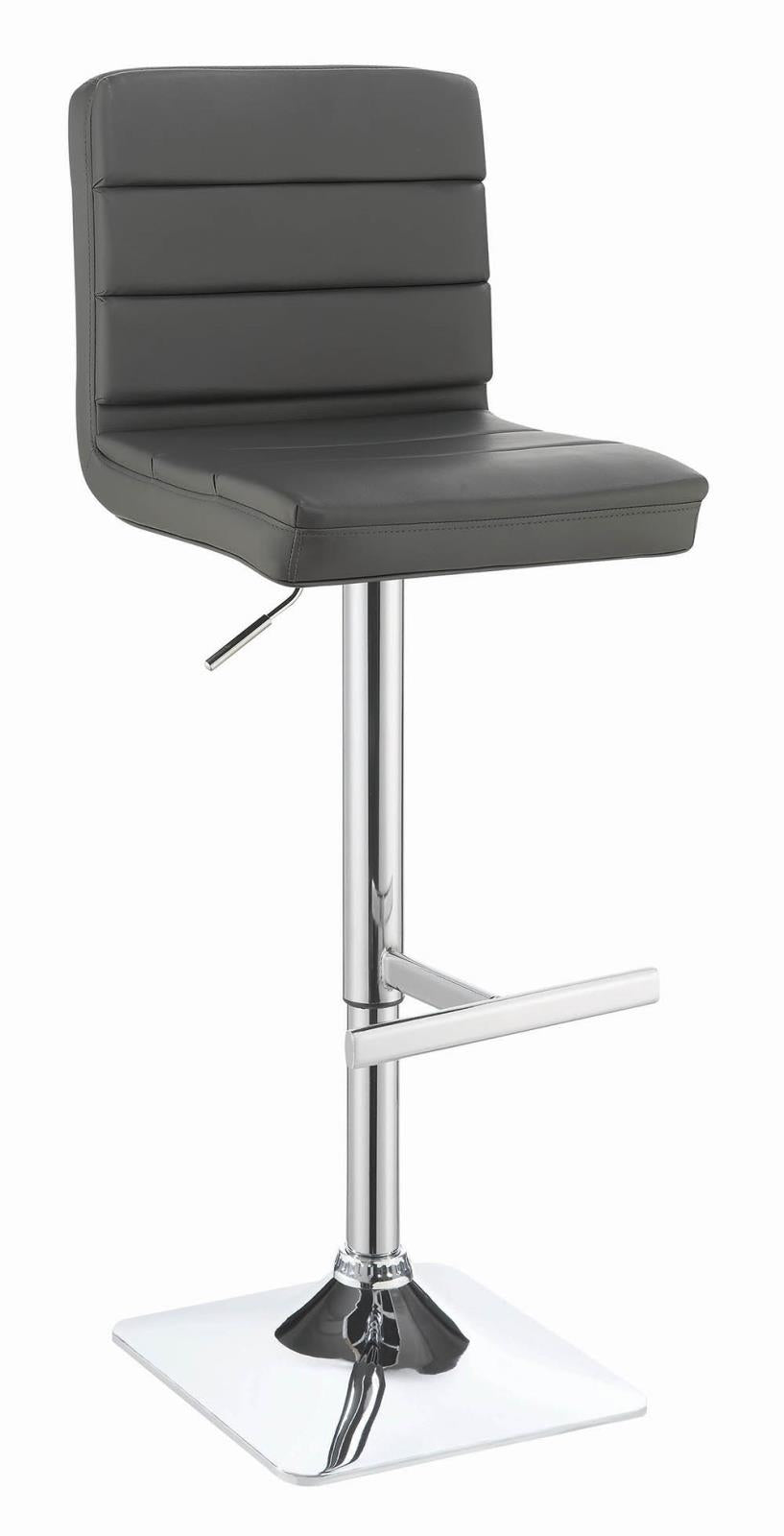 Bianca Gray/Chrome Upholstered Adjustable Bar Stools, Set of 2 - 120696 - Bien Home Furniture &amp; Electronics