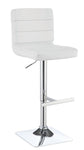 Bianca White/Chrome Upholstered Adjustable Bar Stools, Set of 2 - 120694 - Bien Home Furniture & Electronics