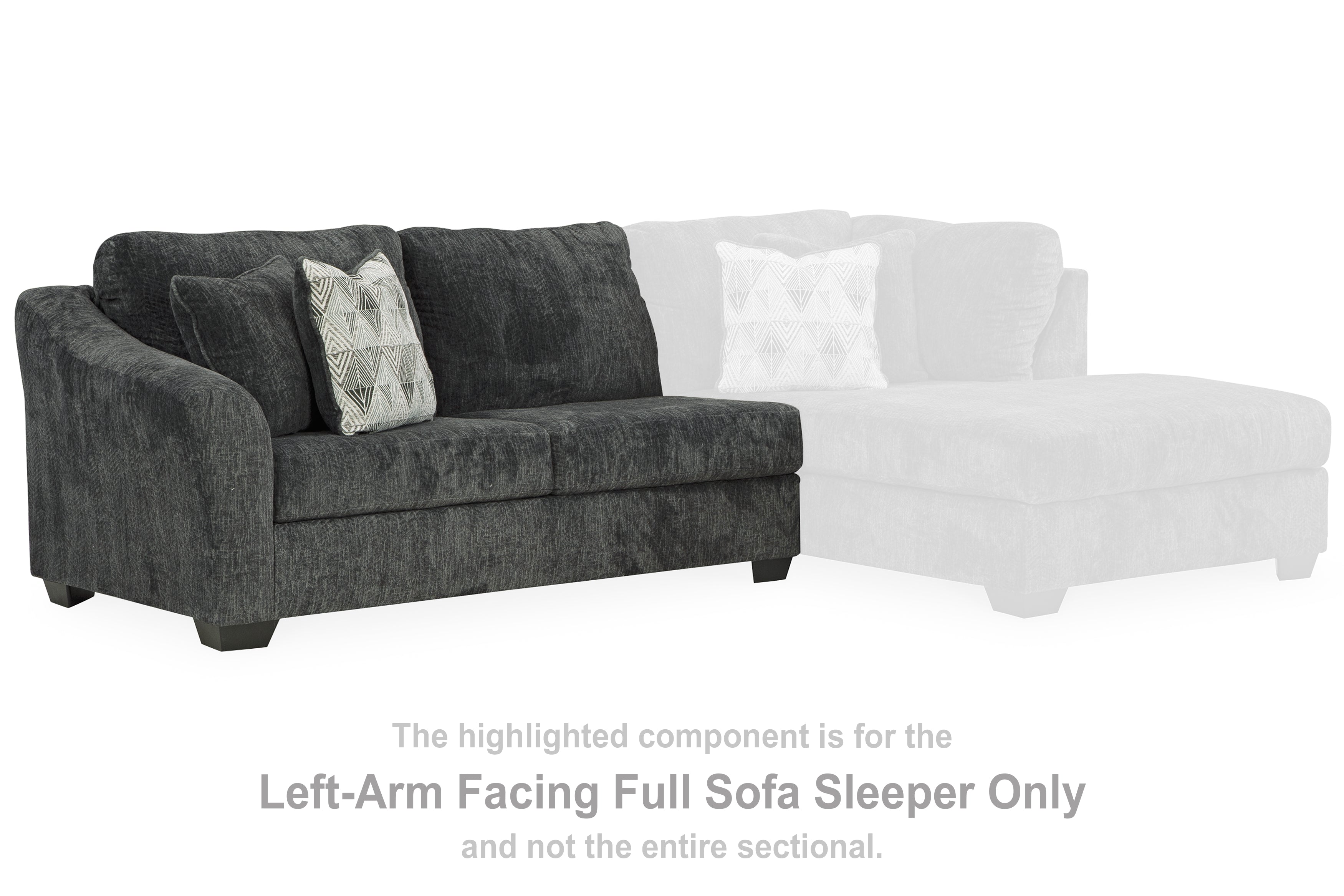 Biddeford Ebony Left-Arm Facing Full Sofa Sleeper - 3550410 - Bien Home Furniture & Electronics