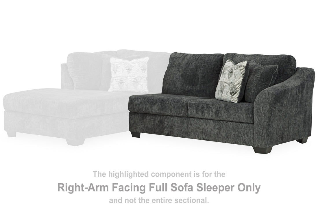 Biddeford Ebony Right-Arm Facing Full Sofa Sleeper - 3550483 - Bien Home Furniture & Electronics
