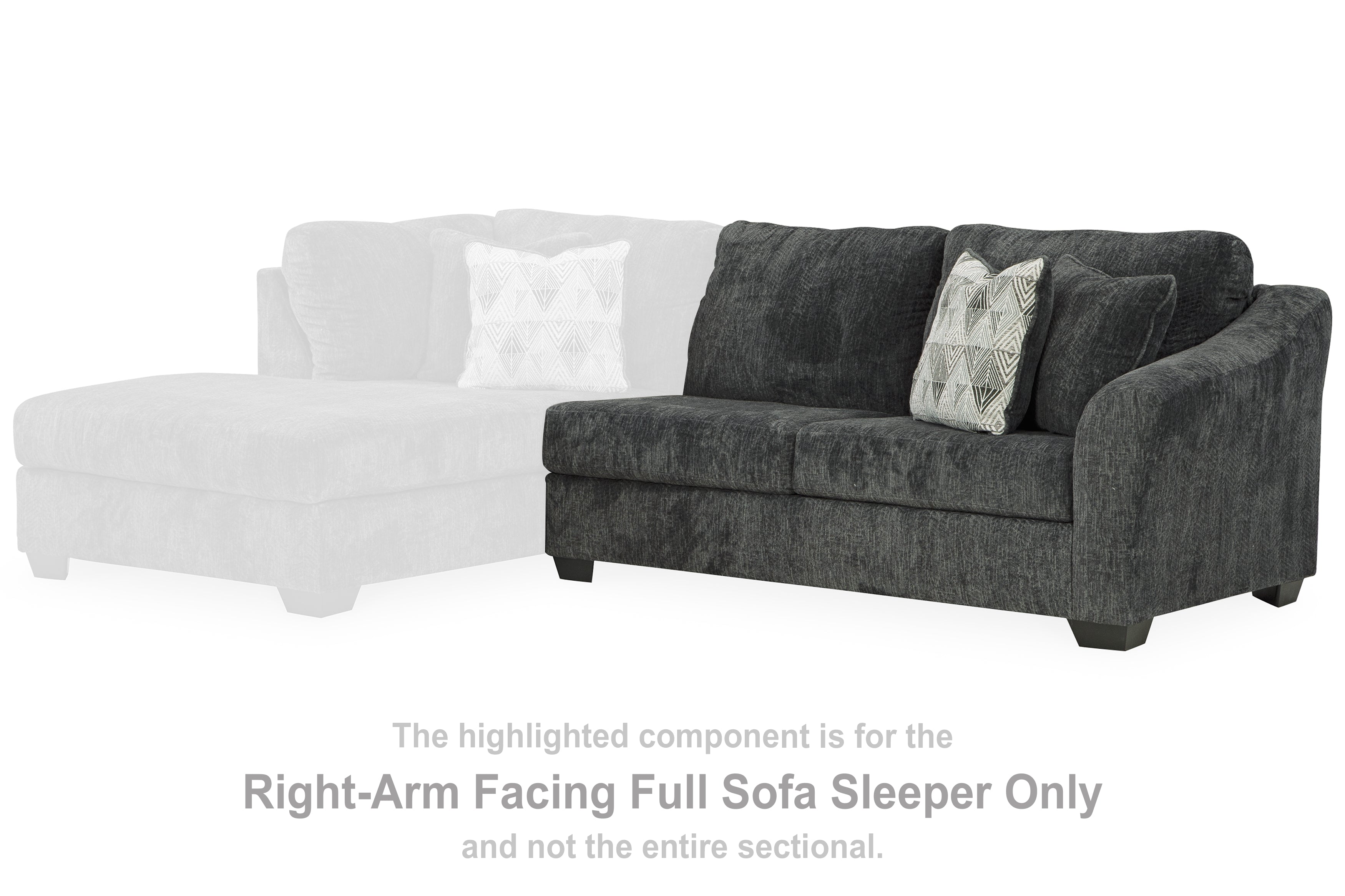 Biddeford Ebony Right-Arm Facing Full Sofa Sleeper - 3550483 - Bien Home Furniture & Electronics