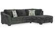 Biddeford Shadow 2-Piece RAF Chaise Sleeper Sectional - SET | 3550410 | 3550417 - Bien Home Furniture & Electronics
