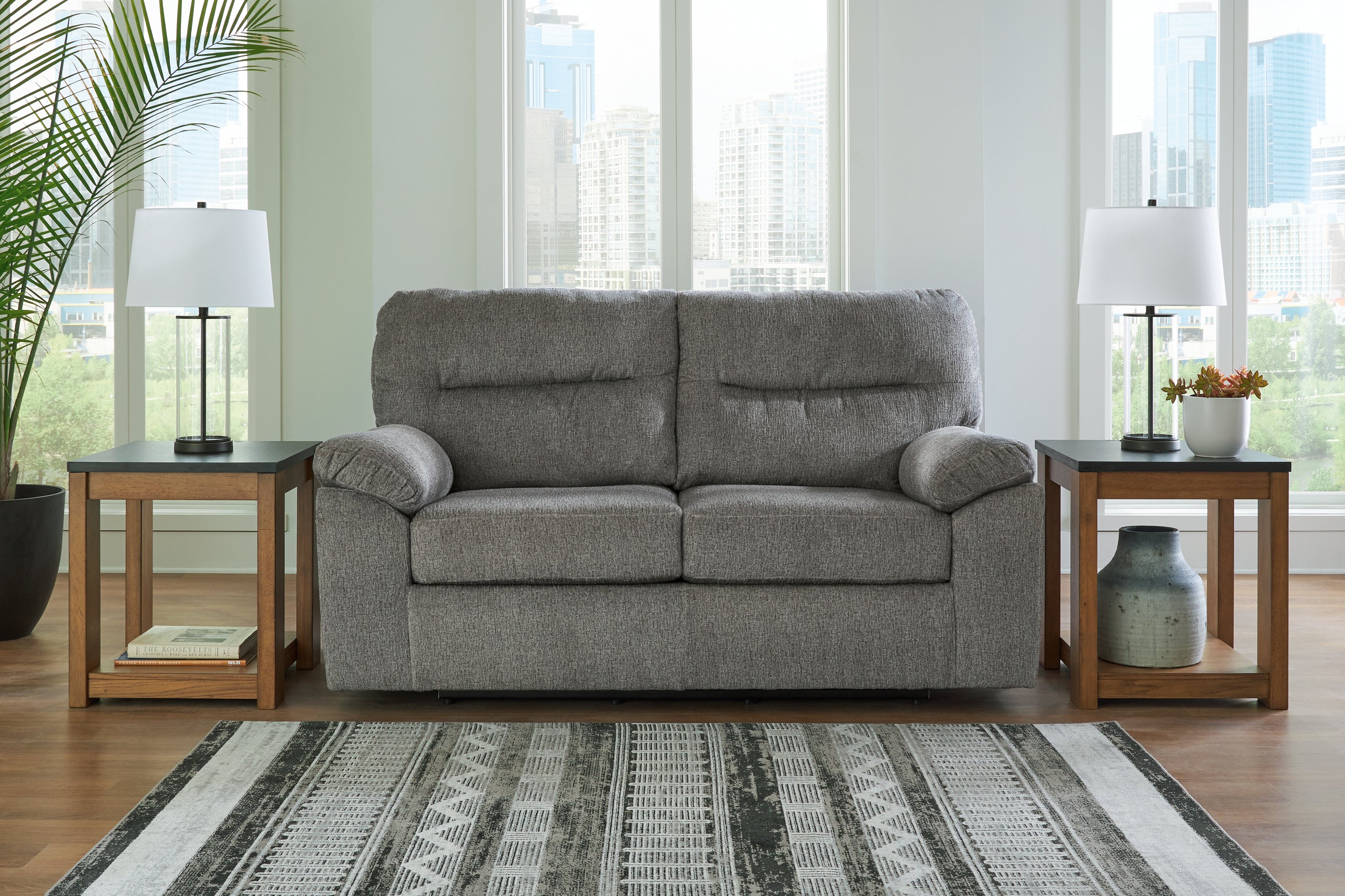 Bindura Mineral Glider Loveseat - 3030578 - Bien Home Furniture &amp; Electronics