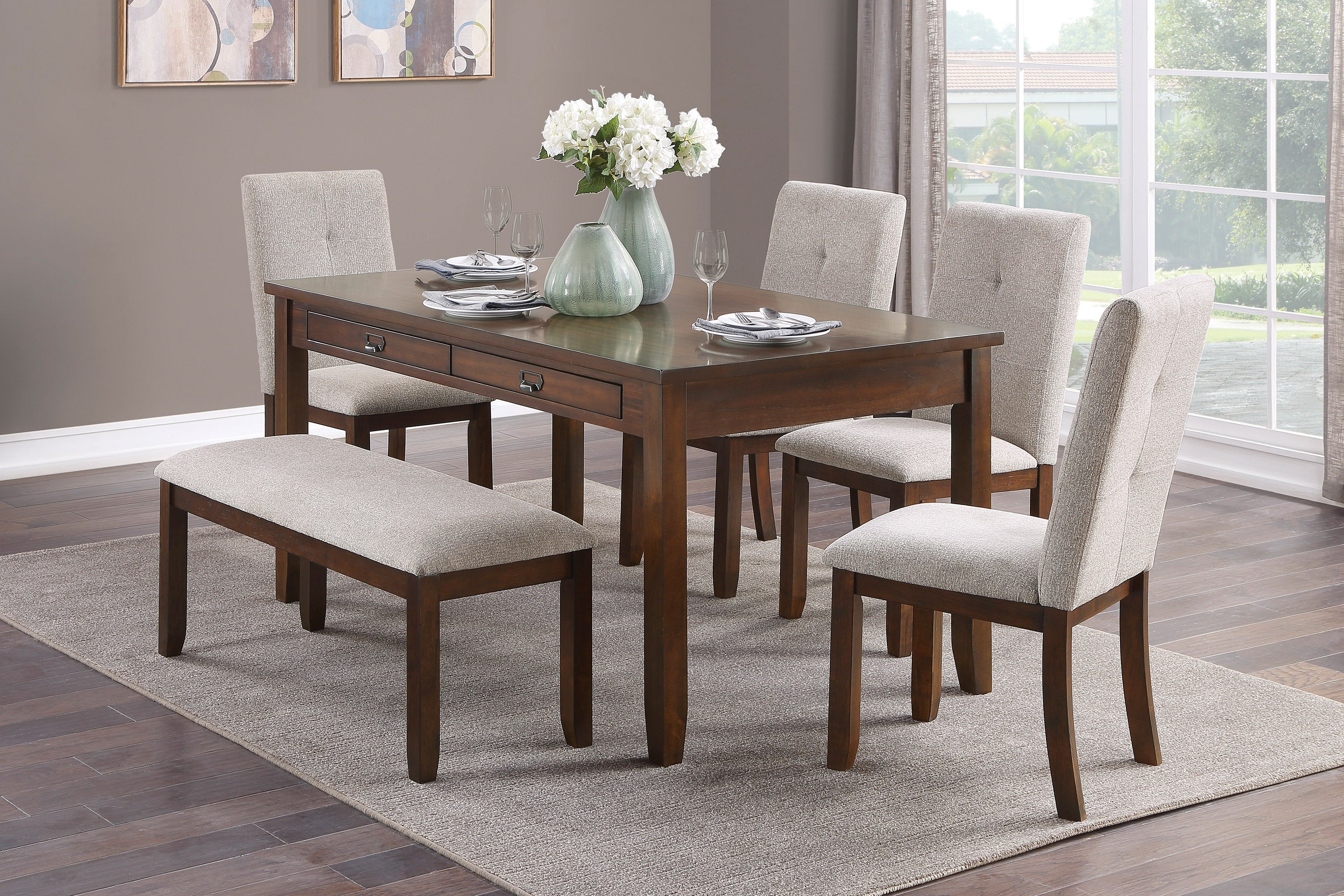 Binghampton Cherry Dining Set - SET | 5710-60 | 5710S(3) - Bien Home Furniture &amp; Electronics