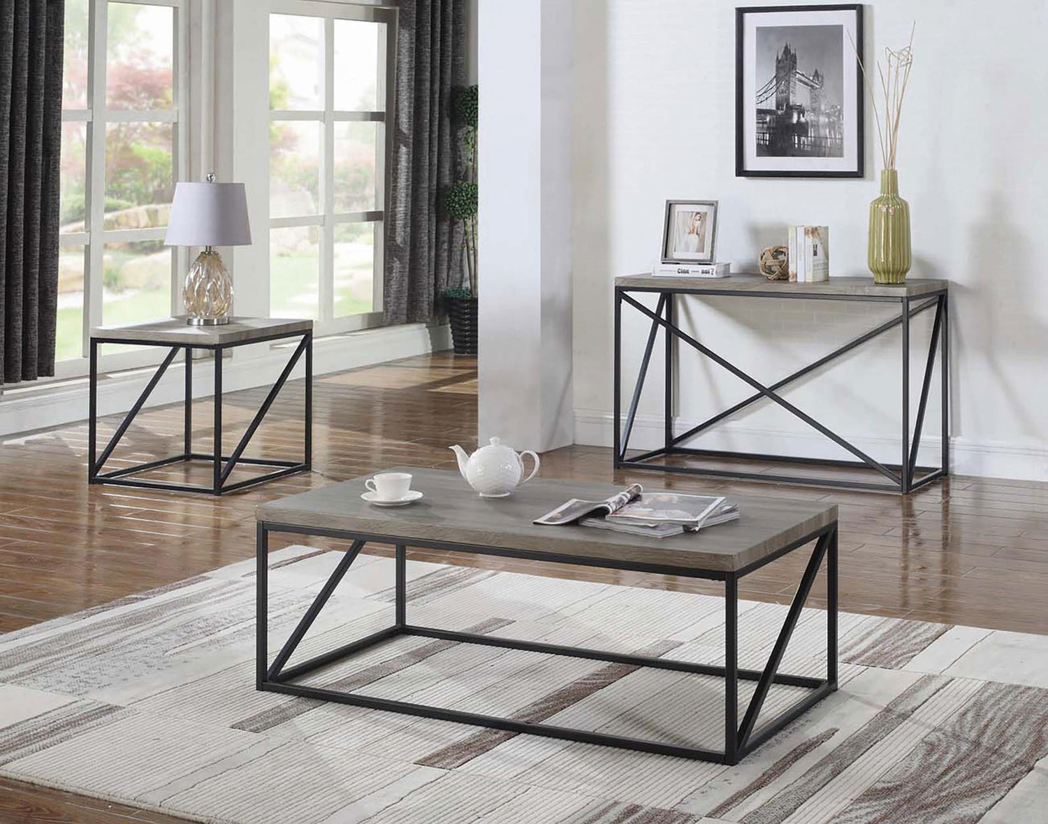 Birdie Square End Table Sonoma Gray - 705617 - Bien Home Furniture & Electronics
