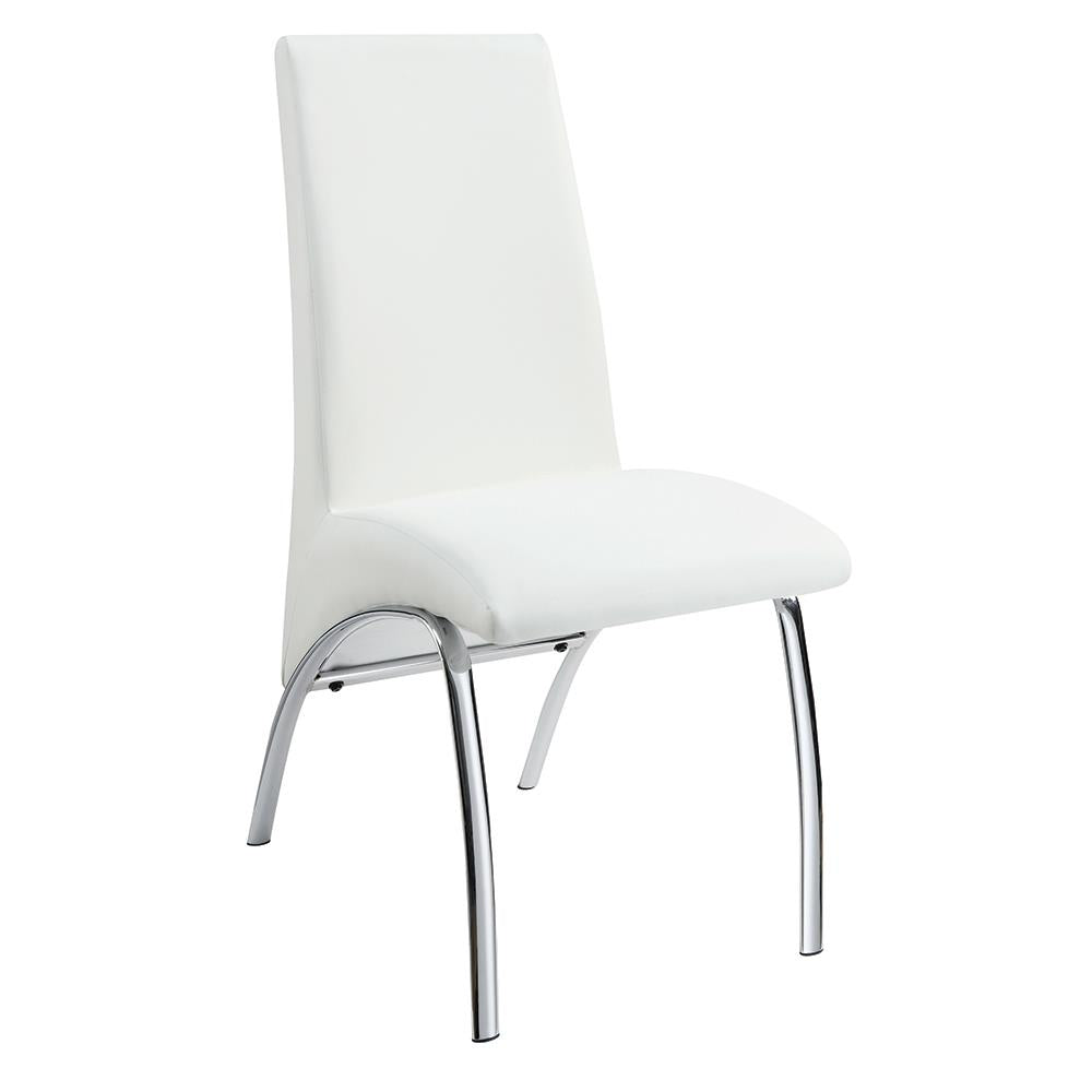 Bishop White/Chrome Upholstered Side Chairs, Set of 2 - 121572 - Bien Home Furniture &amp; Electronics