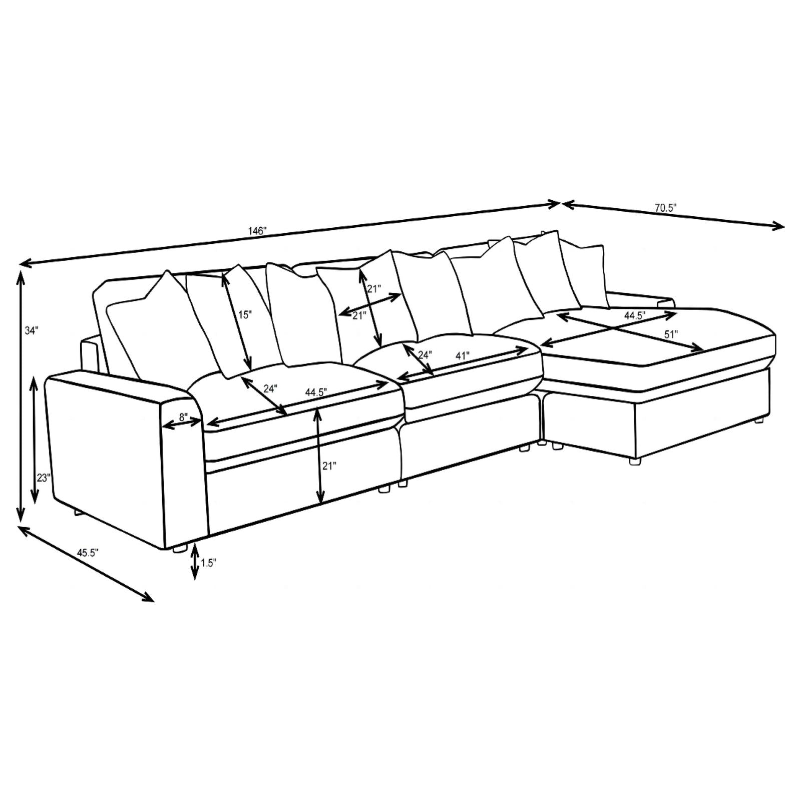 Blaine Upholstered Reversible Sectional Sofa Sand - 509899-SET - Bien Home Furniture & Electronics