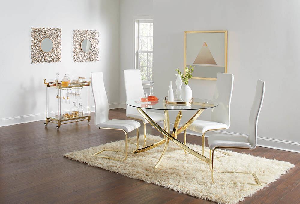 Blair White/Rustic Brass Side Chairs, Set of 4 - 190512 - Bien Home Furniture & Electronics