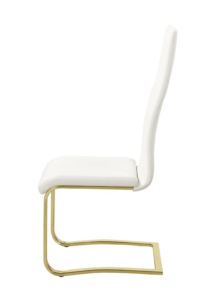Blair White/Rustic Brass Side Chairs, Set of 4 - 190512 - Bien Home Furniture & Electronics