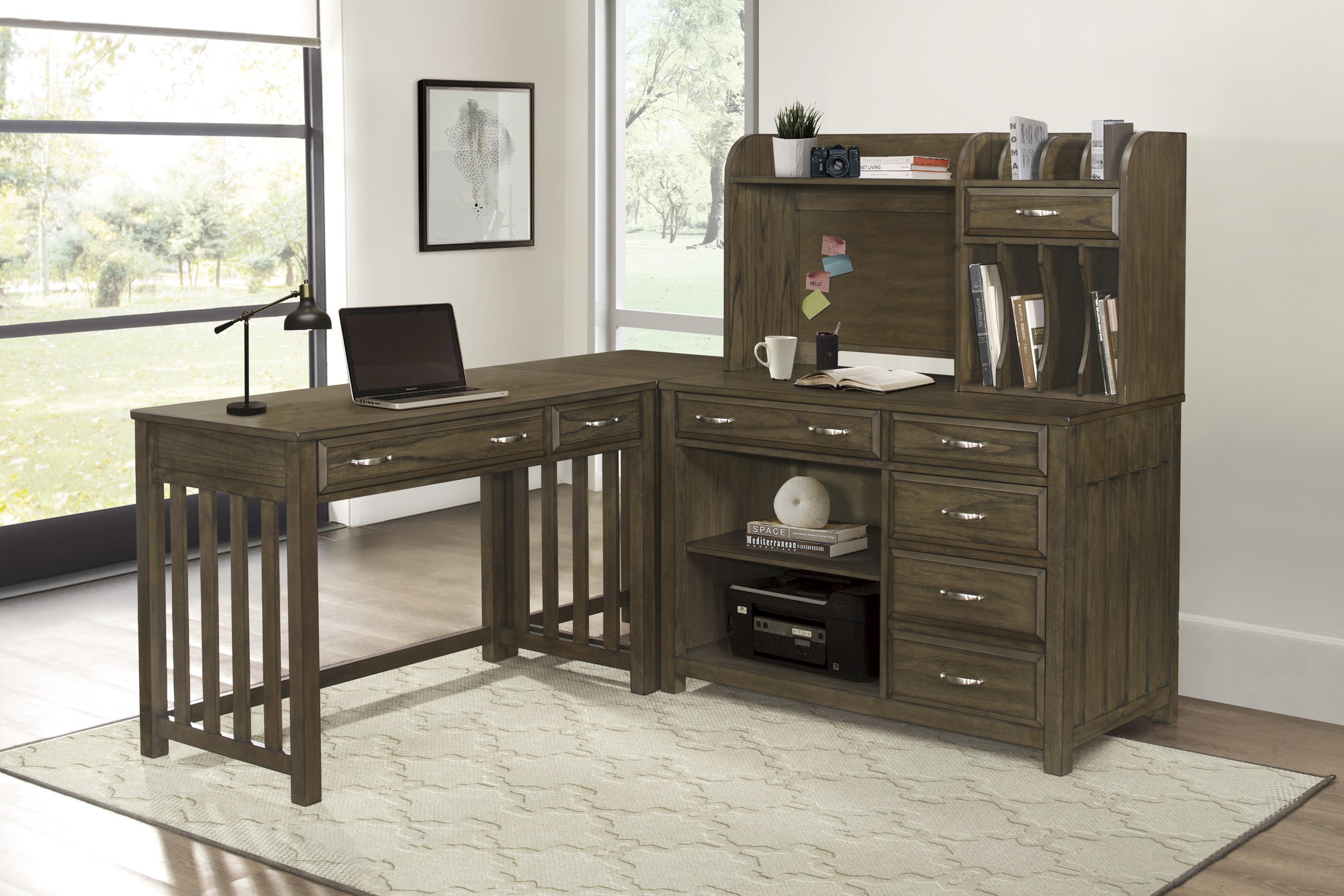 Blanche Brown Gray Desk - 4522-15 - Bien Home Furniture & Electronics