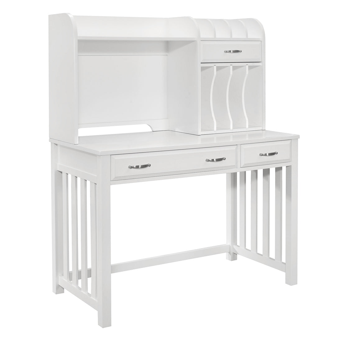 Blanche White Desk with Hutch - 4522WH-14* - Bien Home Furniture &amp; Electronics