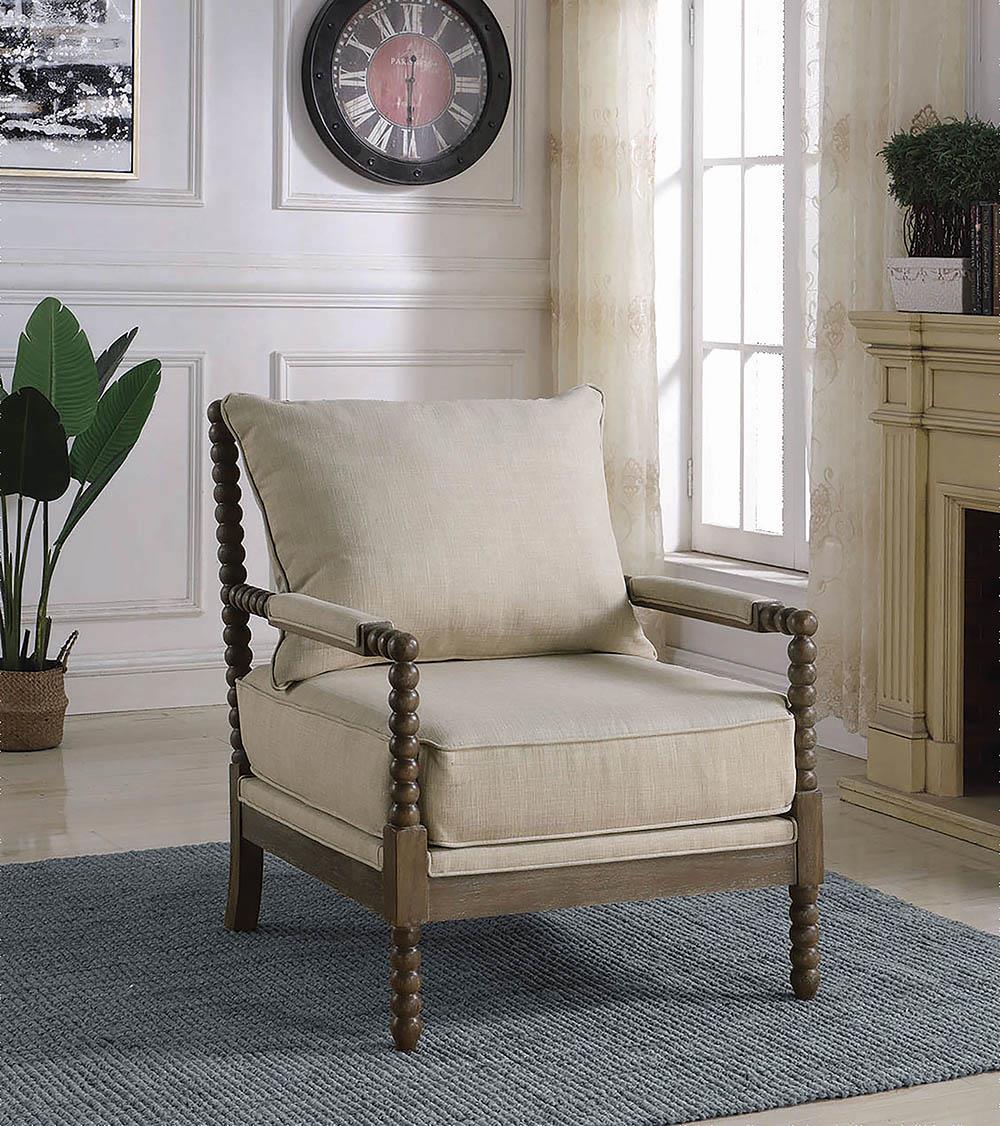 Blanchett Oatmeal/Natural Cushion Back Accent Chair - 905362 - Bien Home Furniture & Electronics