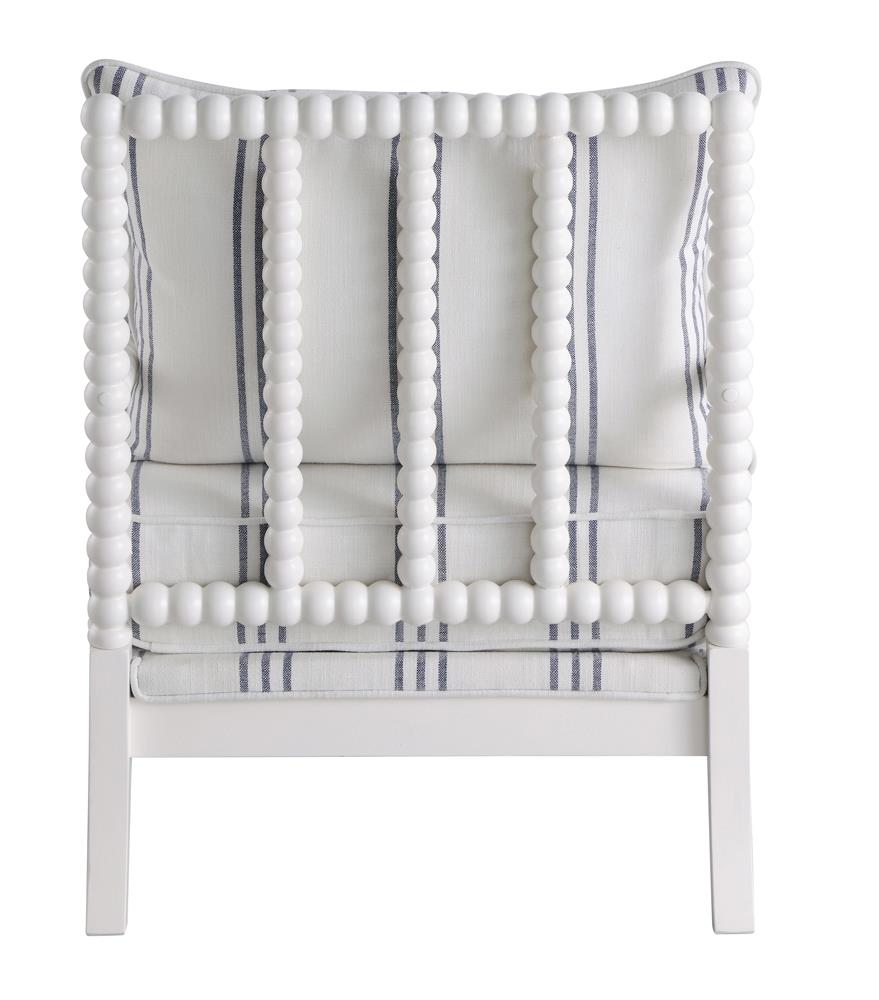 Blanchett White/Navy Upholstered Accent Chair with Spindle Accent - 903835 - Bien Home Furniture & Electronics