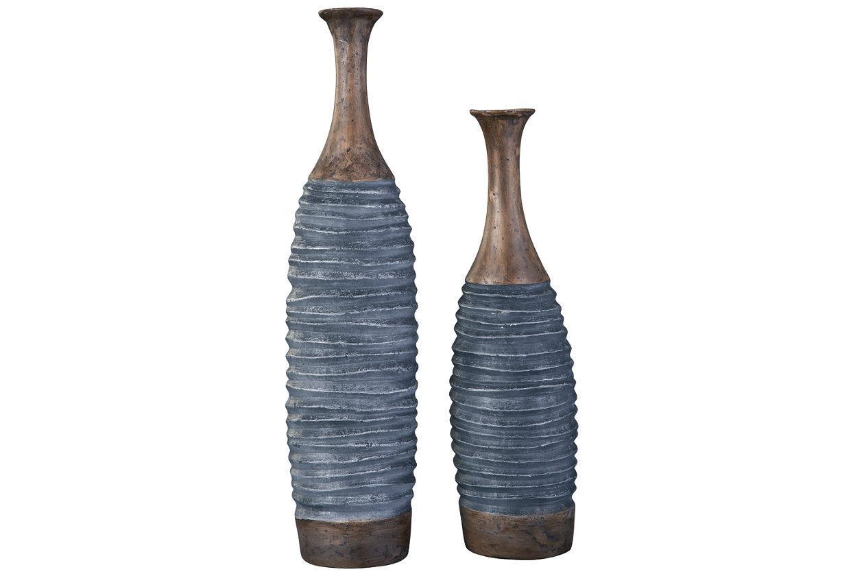 BLAYZE Antique Gray/Brown Vase, Set of 2 - A2000388 - Bien Home Furniture & Electronics