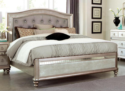 Bling Game Eastern King Panel Bed Metallic Platinum - 204181KE - Bien Home Furniture &amp; Electronics