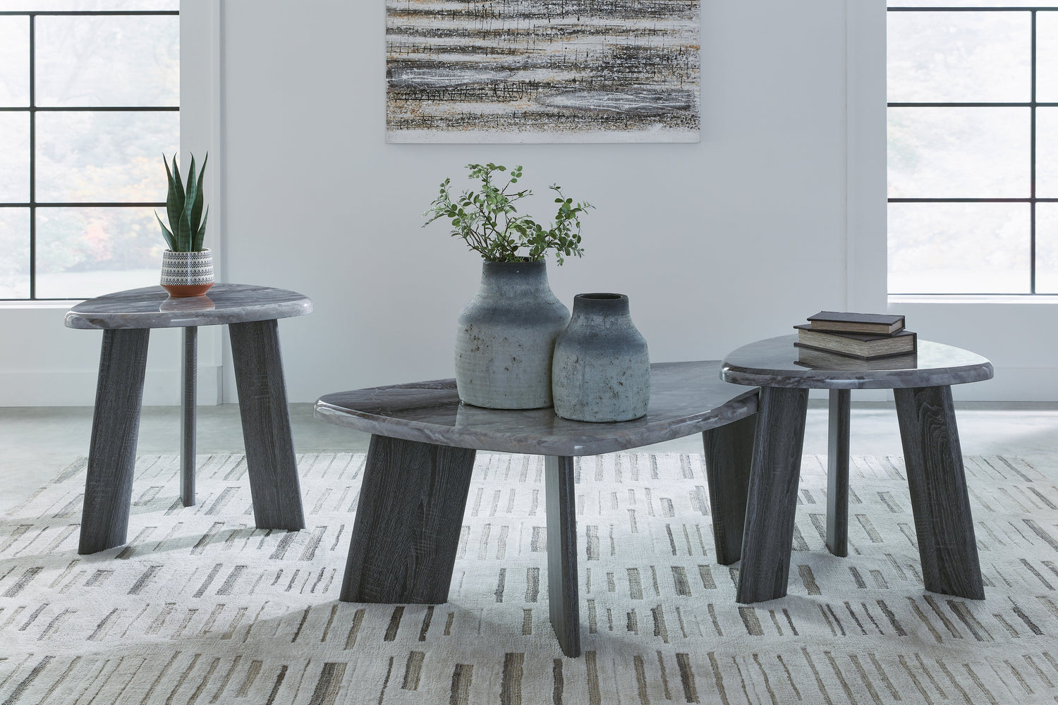 Bluebond Gray Table (Set of 3) - T390-13 - Bien Home Furniture & Electronics