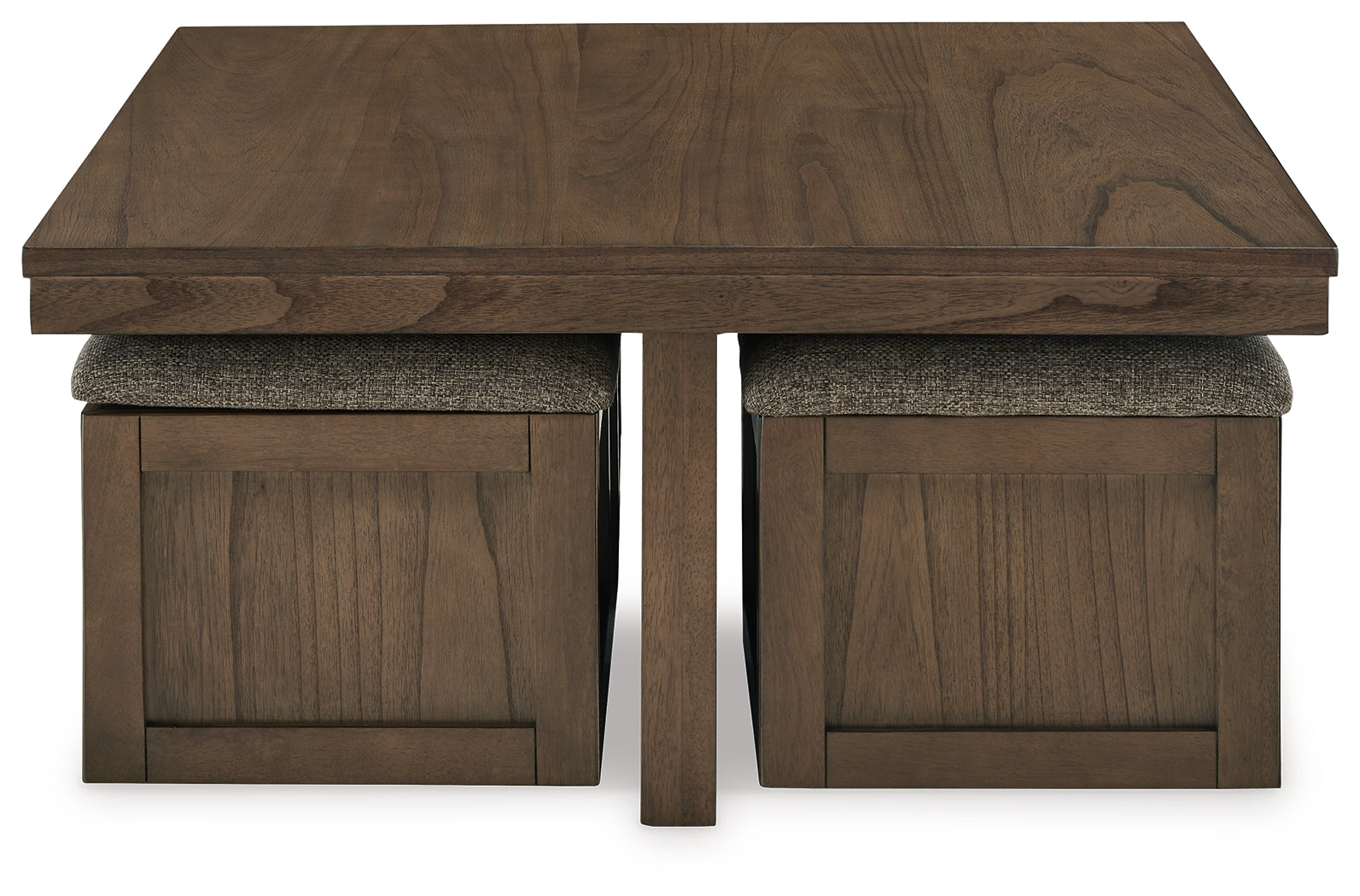 Boardernest Brown Coffee Table with 4 Stools - T738-20 - Bien Home Furniture & Electronics