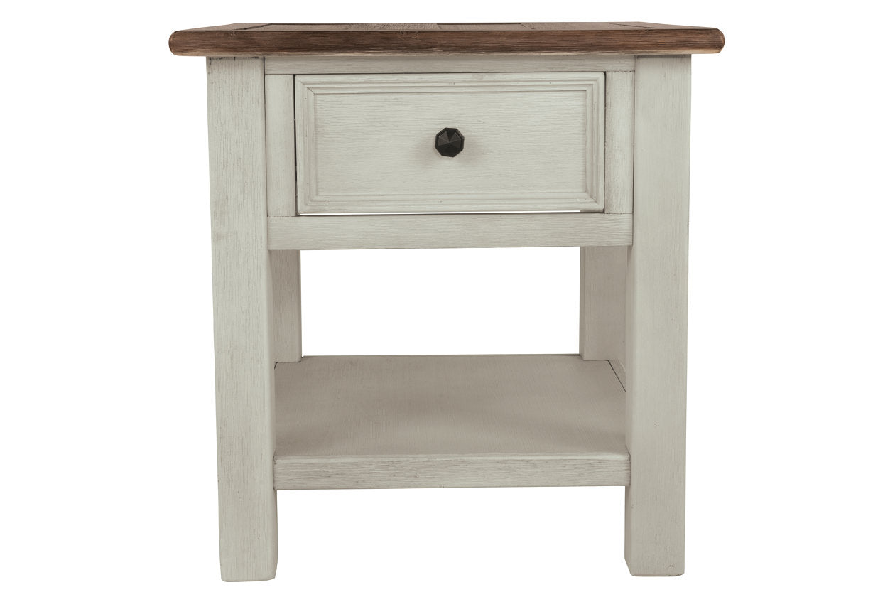 Bolanburg Two-tone Chairside End Table with USB Ports & Outlets - T637-7 - Bien Home Furniture & Electronics