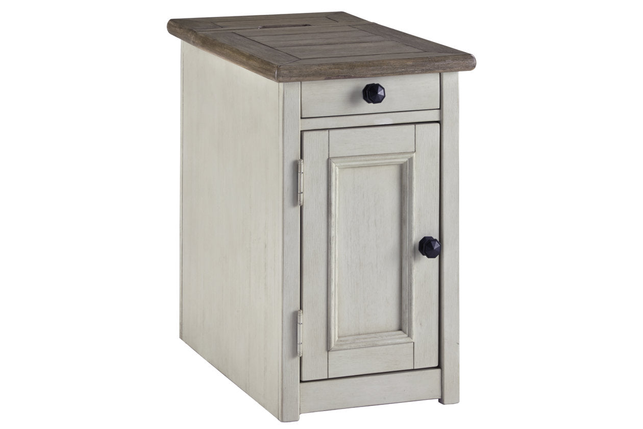 Bolanburg Two-tone Chairside End Table with USB Ports & Outlets - T637-7 - Bien Home Furniture & Electronics