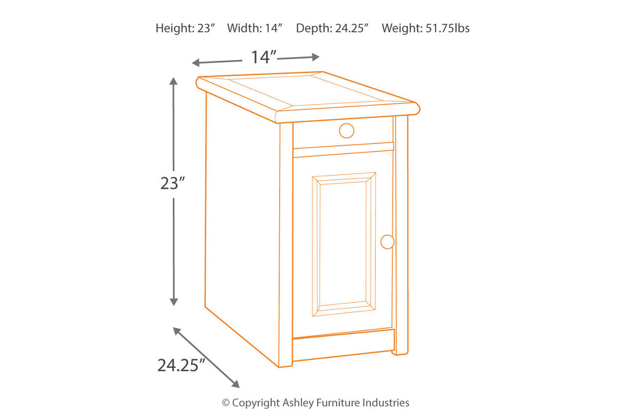 Bolanburg Two-tone Chairside End Table with USB Ports & Outlets - T637-7 - Bien Home Furniture & Electronics
