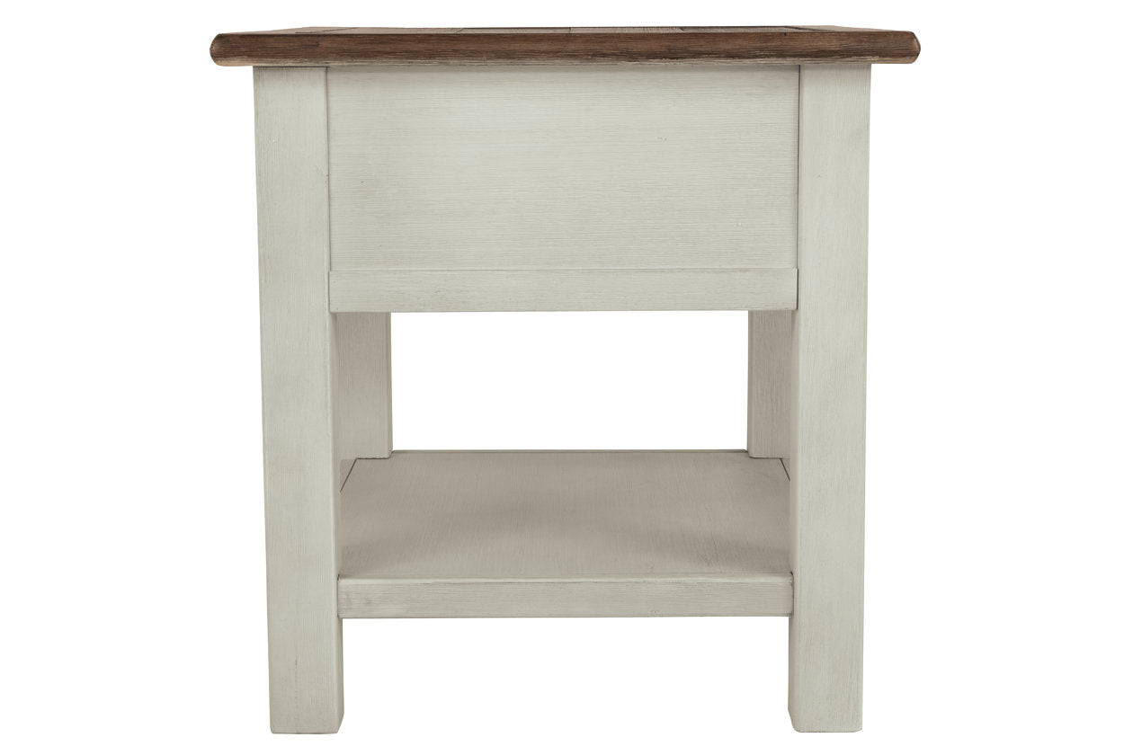 Bolanburg Two-tone Chairside End Table with USB Ports & Outlets - T637-7 - Bien Home Furniture & Electronics