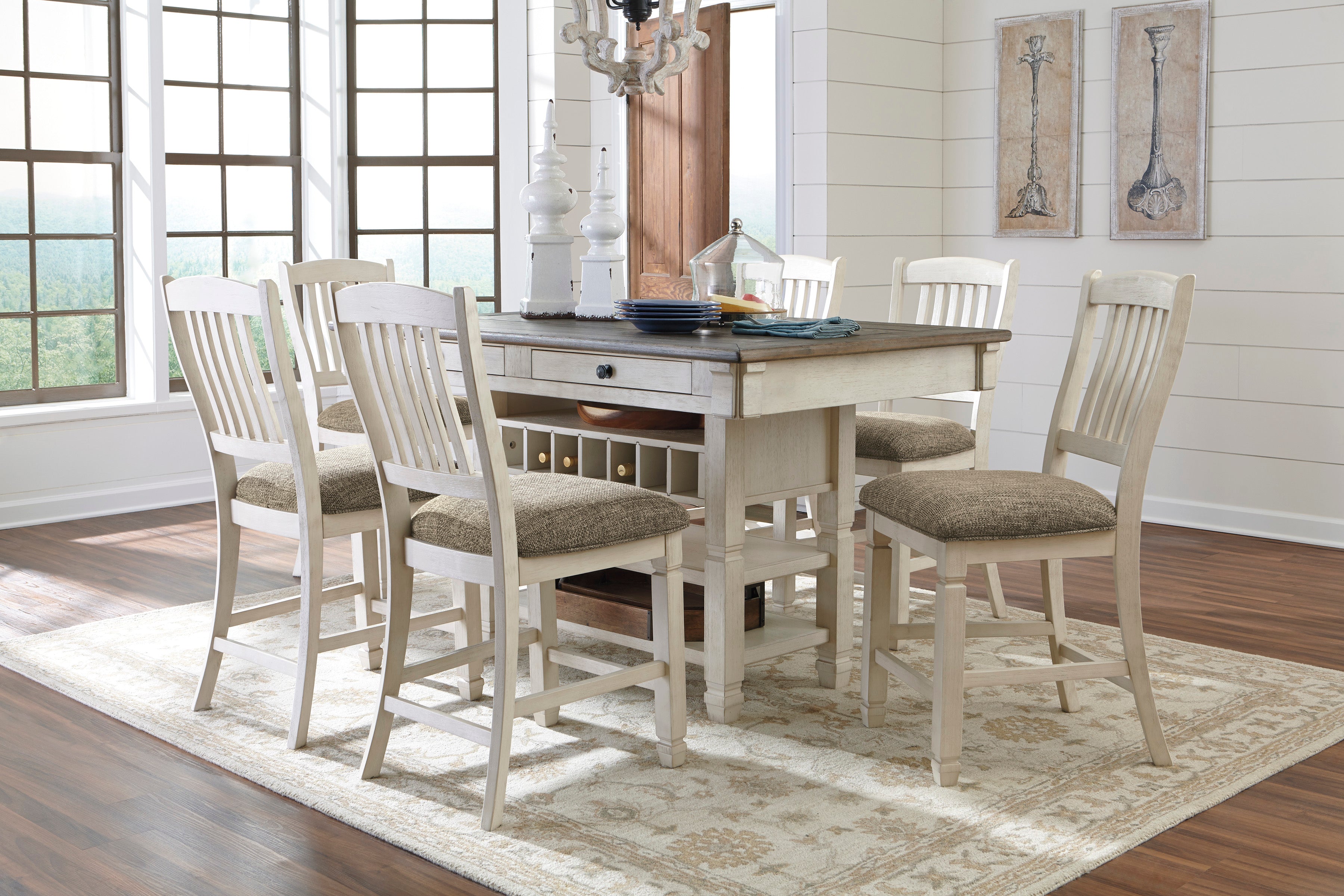 Bolanburg Two-tone Counter Height Set - SET | D647-32 | D647-124(2) - Bien Home Furniture & Electronics