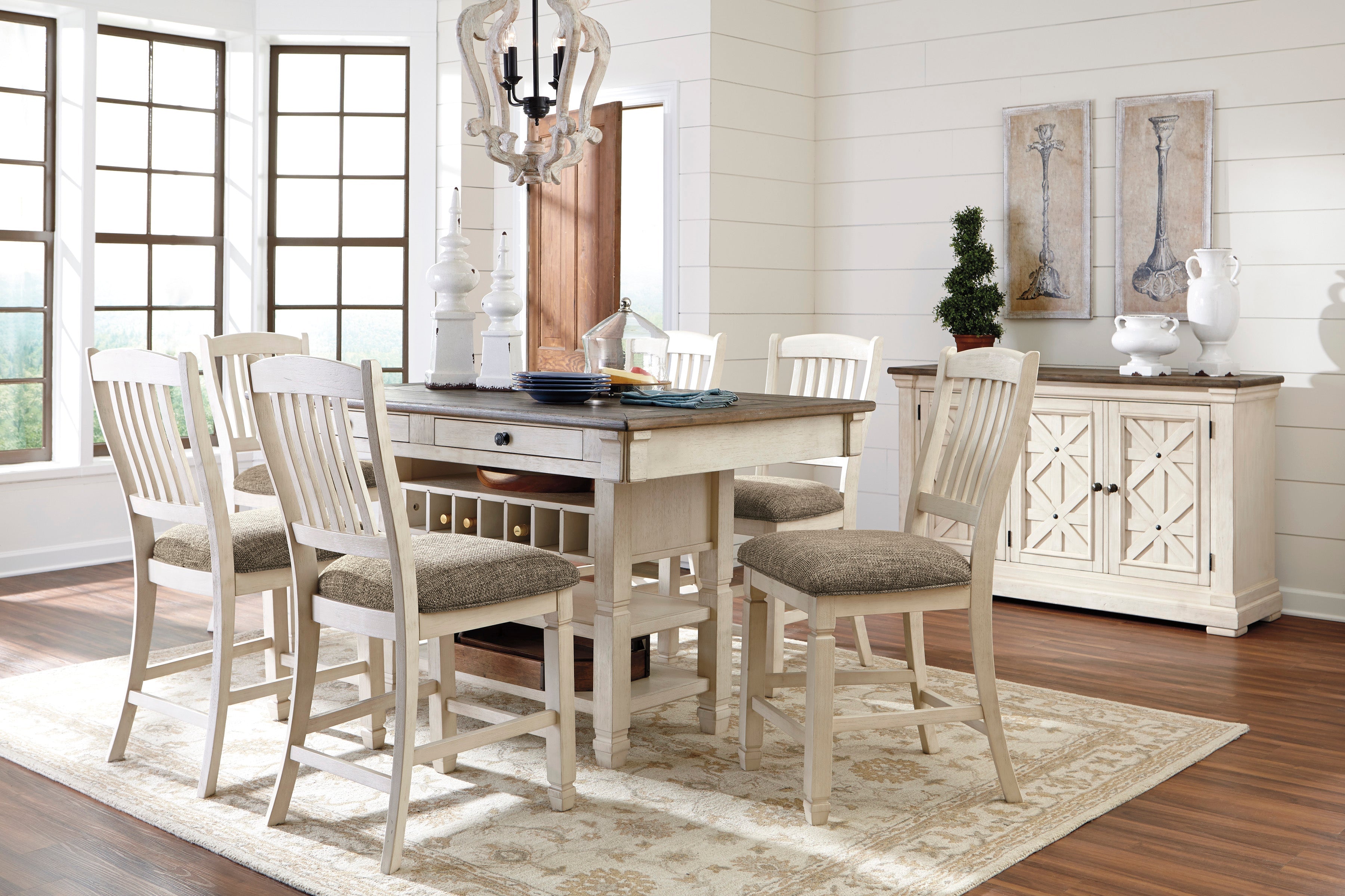 Bolanburg Two-tone Counter Height Set - SET | D647-32 | D647-124(2) - Bien Home Furniture & Electronics