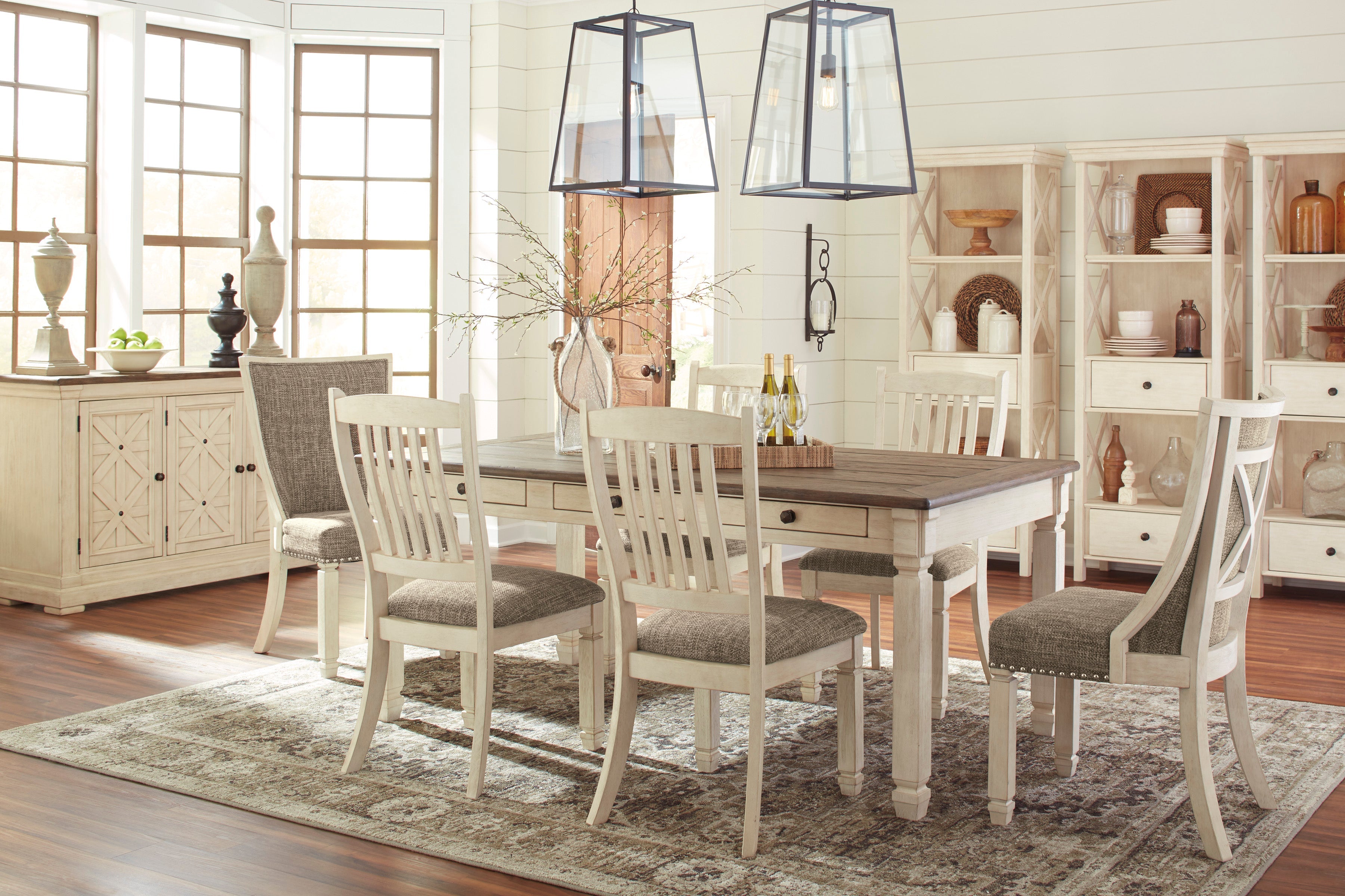 Bolanburg Two-tone Rectangular Dining Set - SET | D647-25 | D647-01(2) - Bien Home Furniture & Electronics