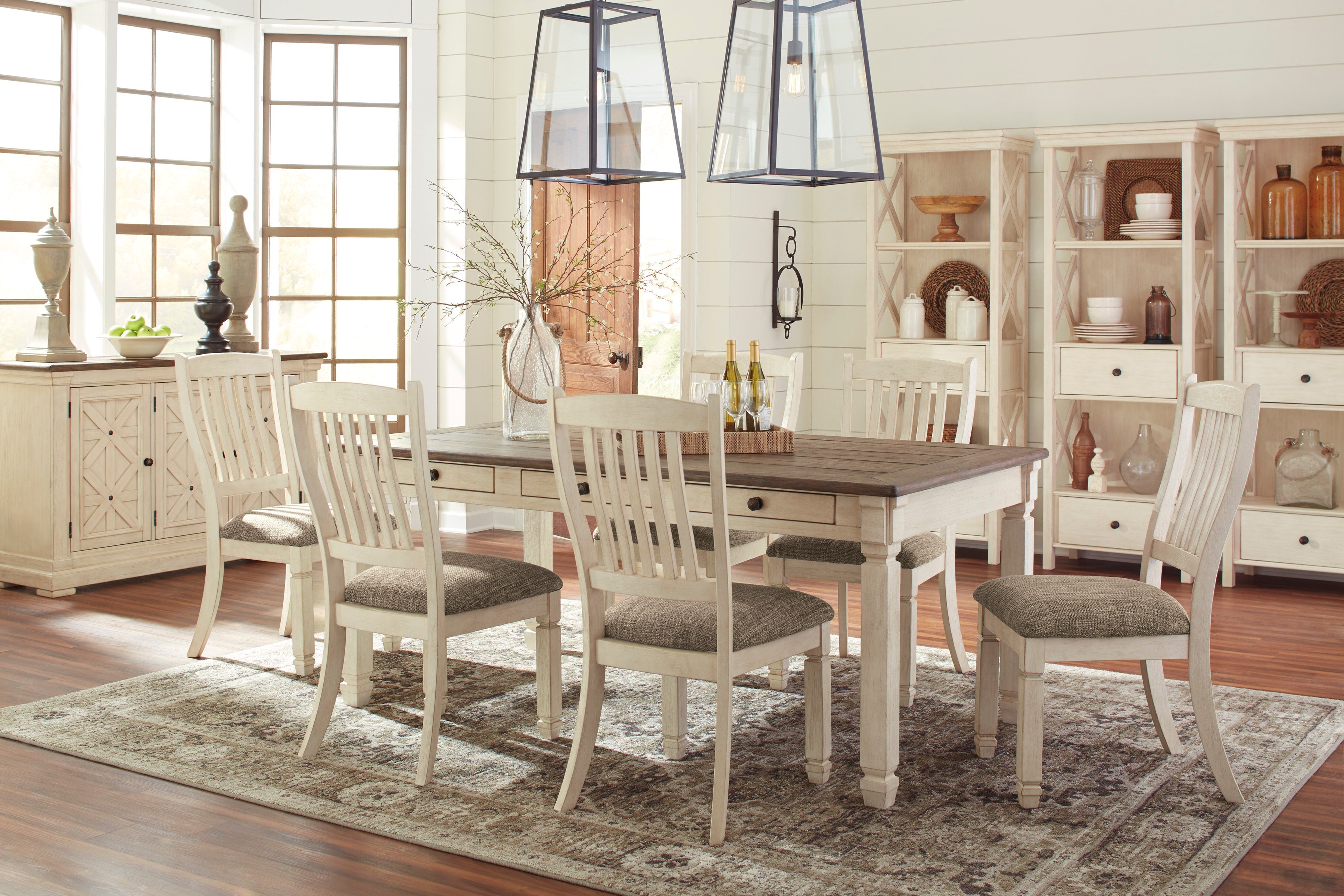 Bolanburg Two-tone Rectangular Dining Set - SET | D647-25 | D647-01(2) - Bien Home Furniture & Electronics