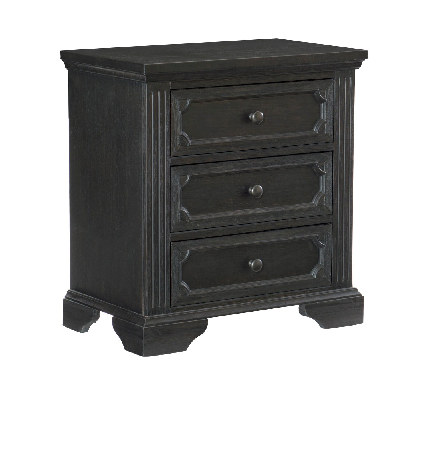 Bolingbrook Wire-Brushed Charcoal Nightstand - 1647-4 - Bien Home Furniture & Electronics