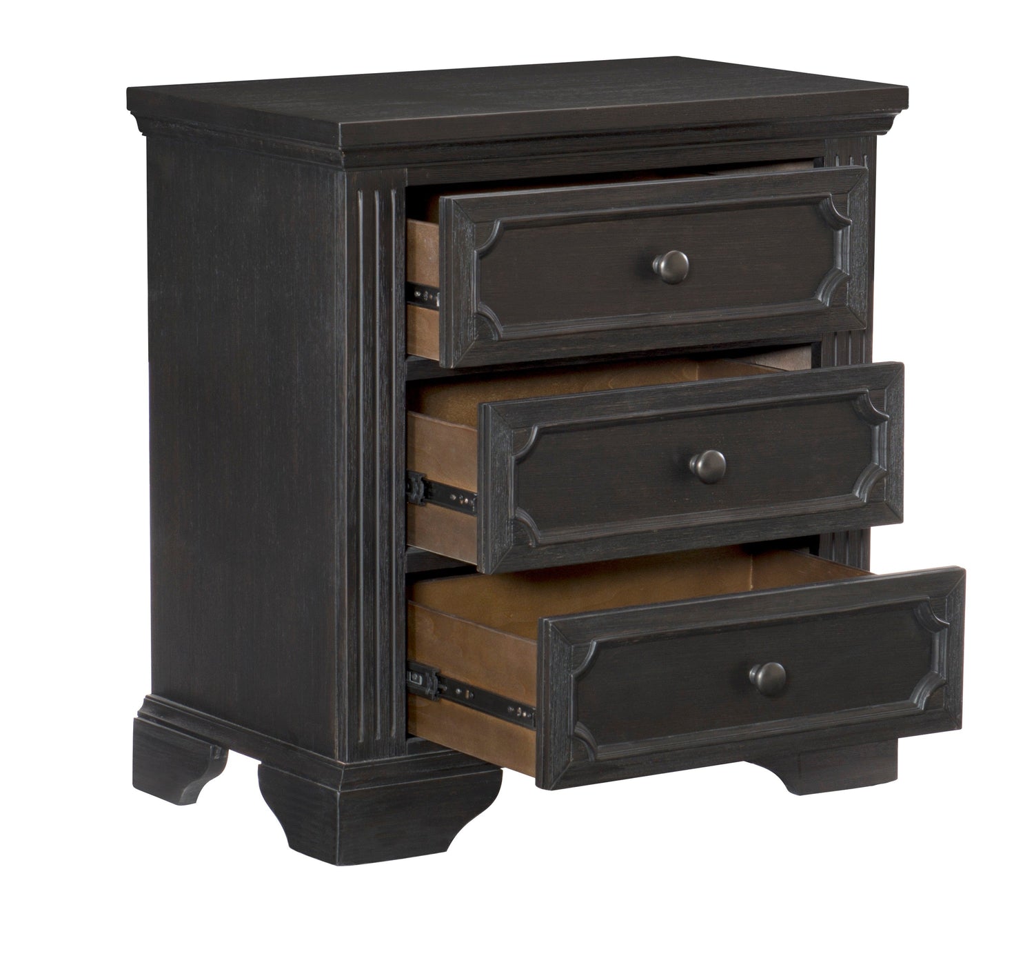 Bolingbrook Wire-Brushed Charcoal Nightstand - 1647-4 - Bien Home Furniture & Electronics