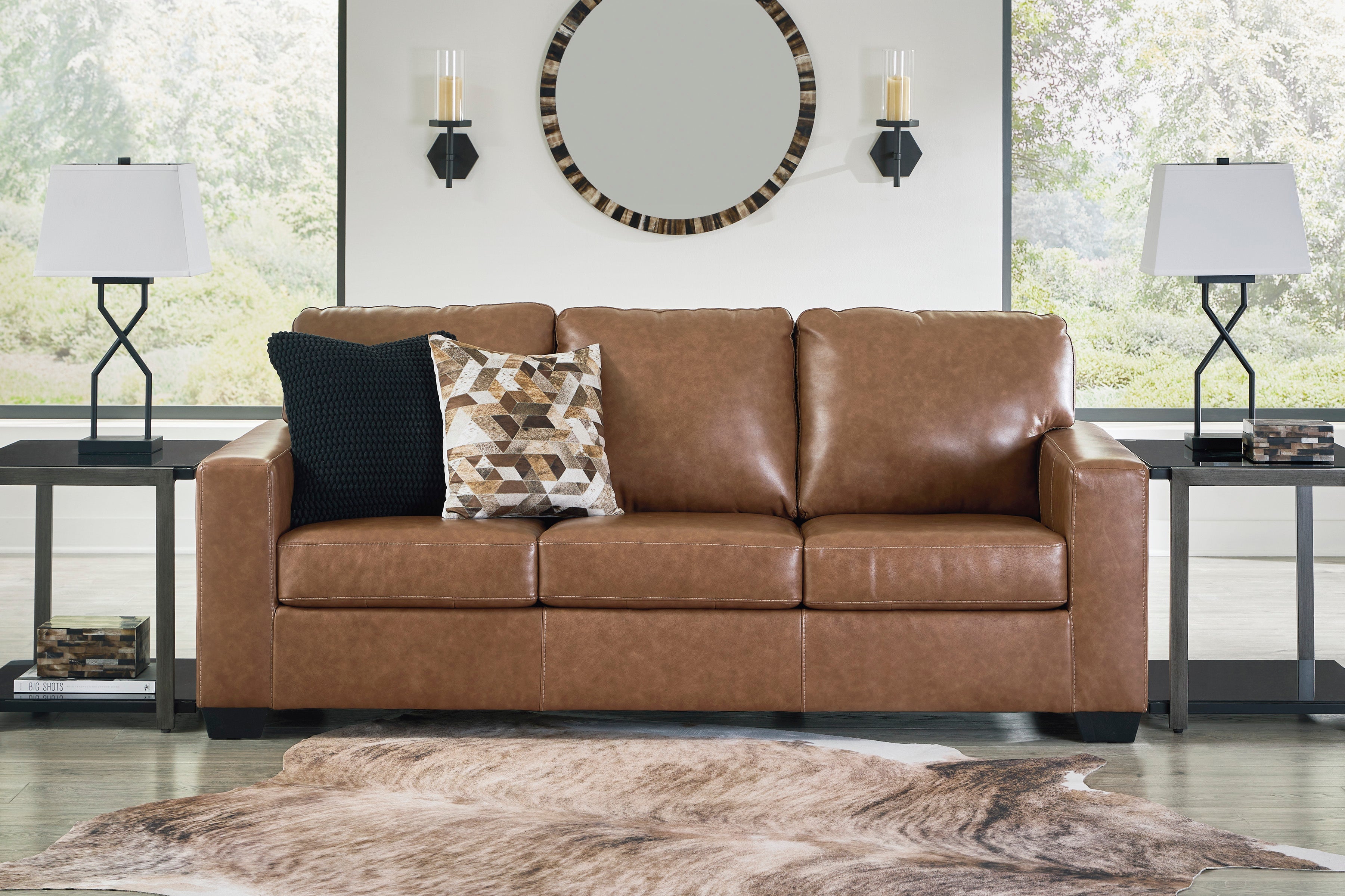 Bolsena Caramel Leather Living Room Set - SET | 5560338 | 5560335 - Bien Home Furniture &amp; Electronics