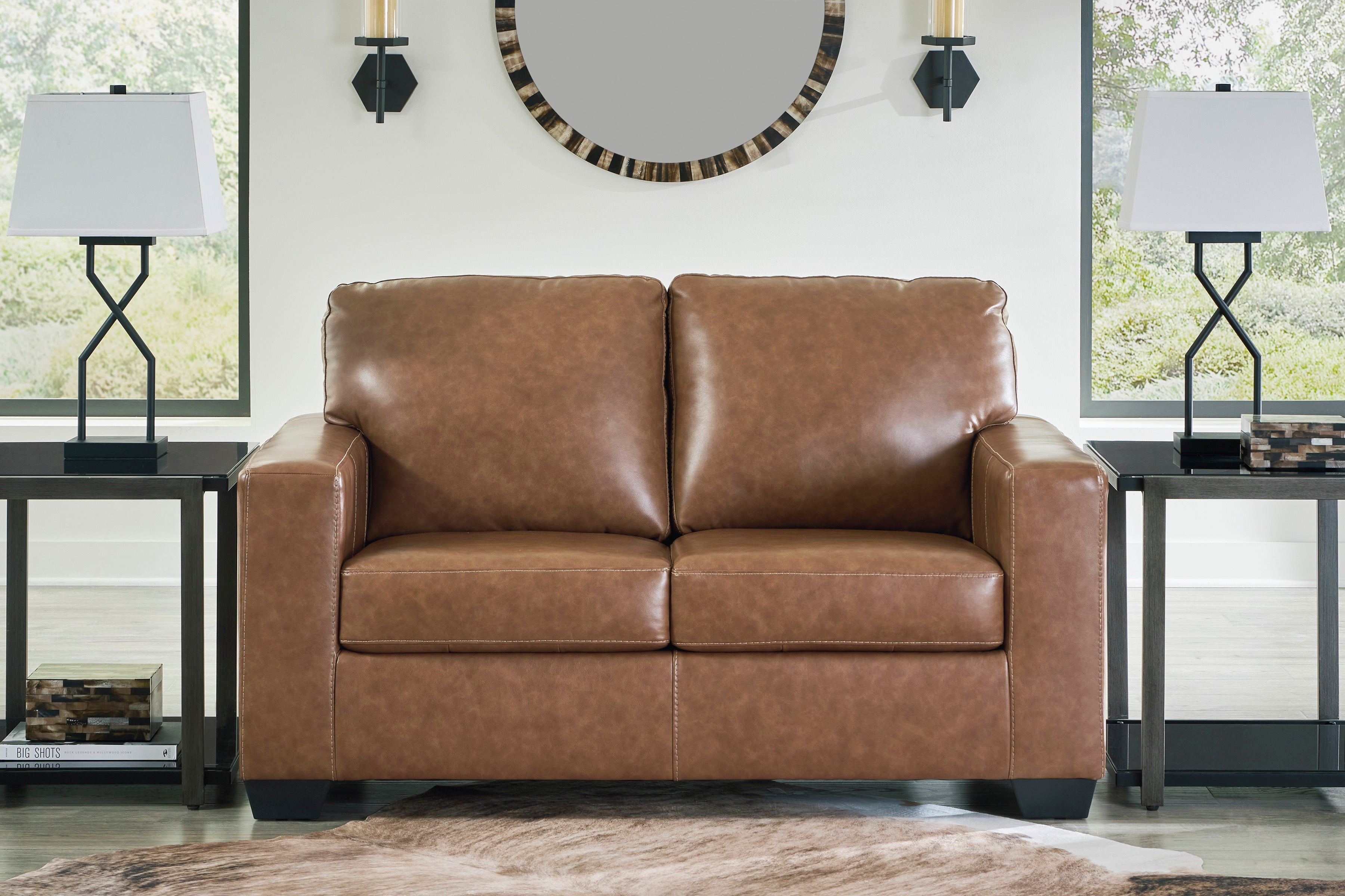 Bolsena Caramel Leather Living Room Set - SET | 5560338 | 5560335 - Bien Home Furniture & Electronics