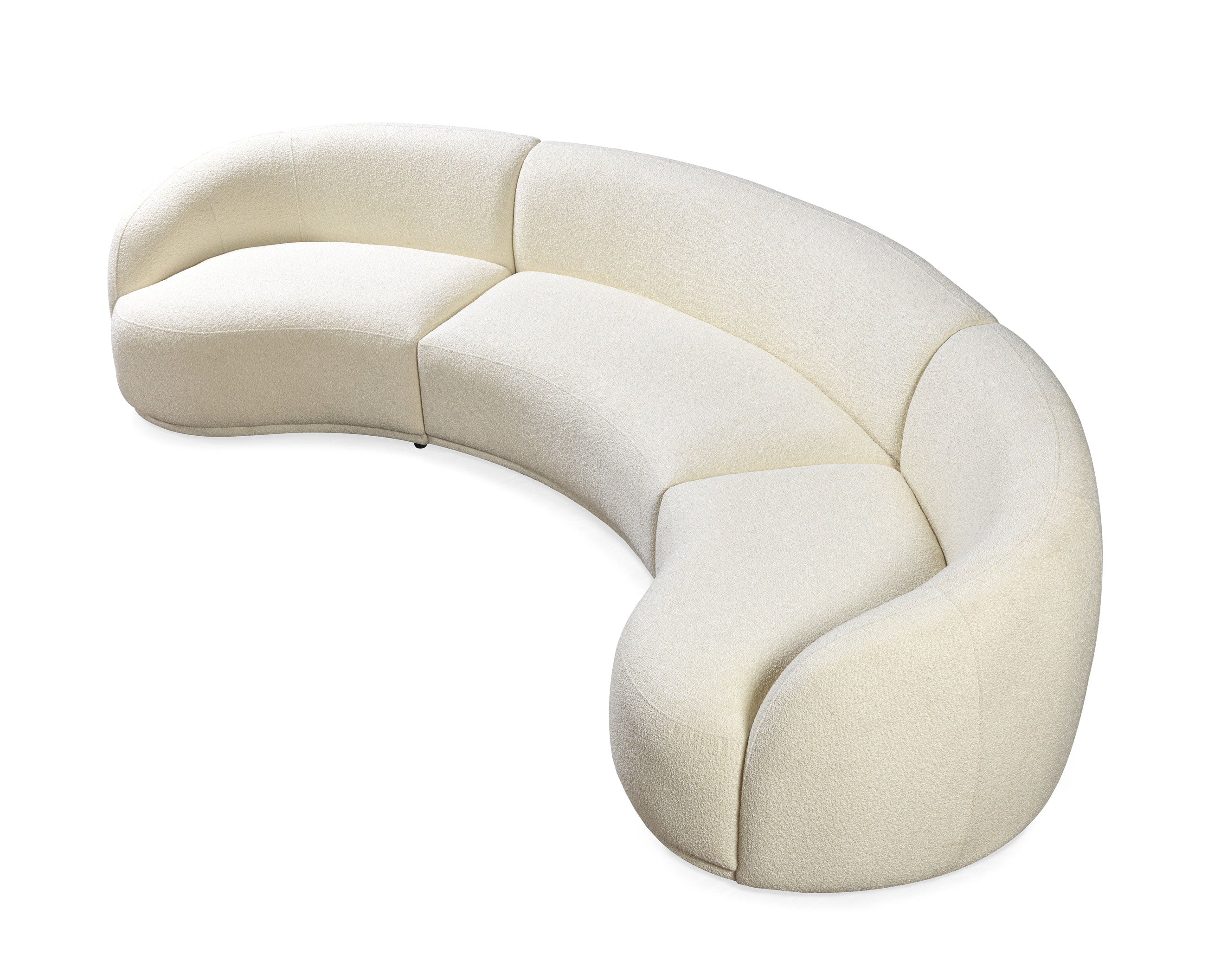 Bonita Ivory Boucle 3-Piece Curved Sectional - BONITAIVORY-SEC3 - Bien Home Furniture & Electronics