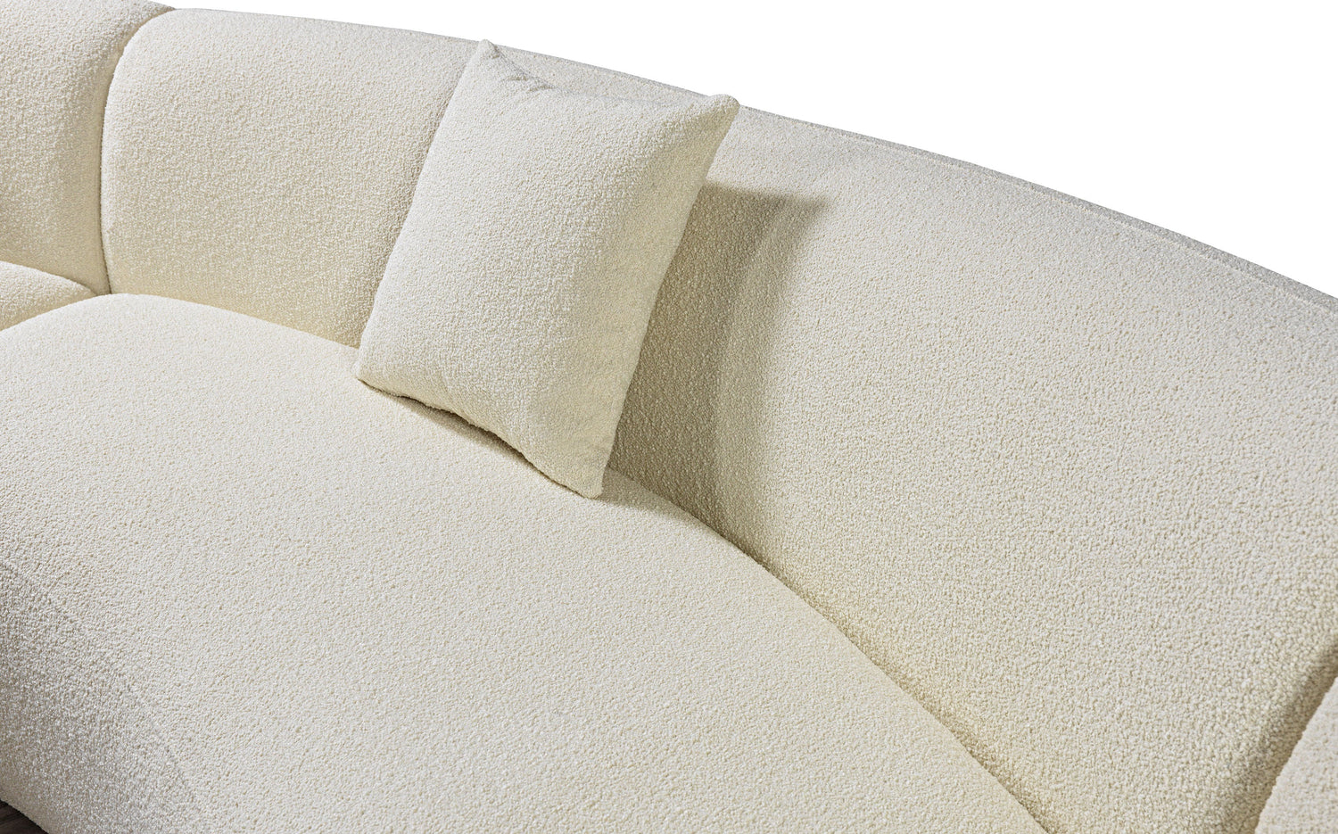 Bonita Ivory Boucle 3-Piece Curved Sectional - BONITAIVORY-SEC3 - Bien Home Furniture & Electronics
