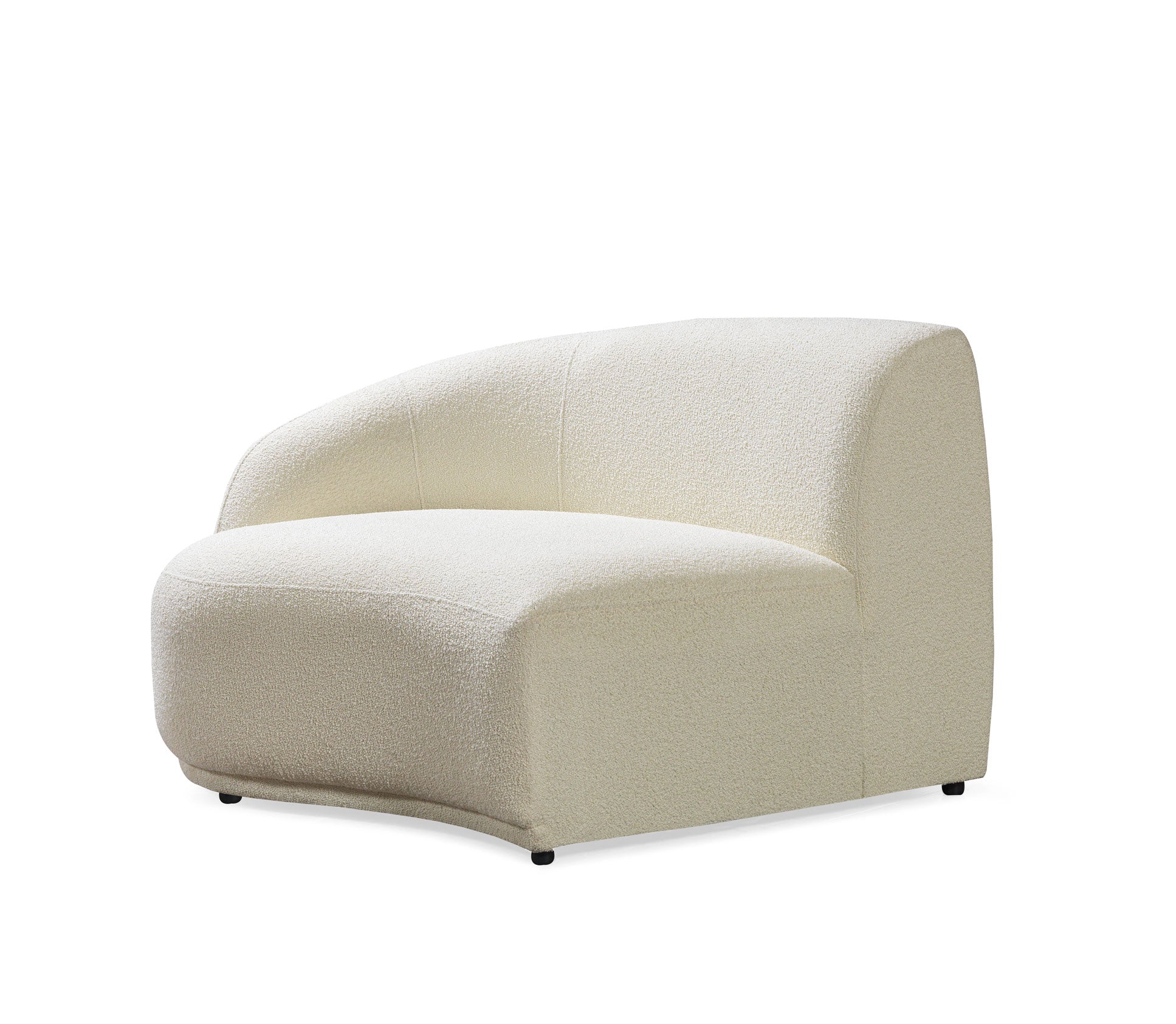 Bonita Ivory Boucle 3-Piece Curved Sectional - BONITAIVORY-SEC3 - Bien Home Furniture & Electronics