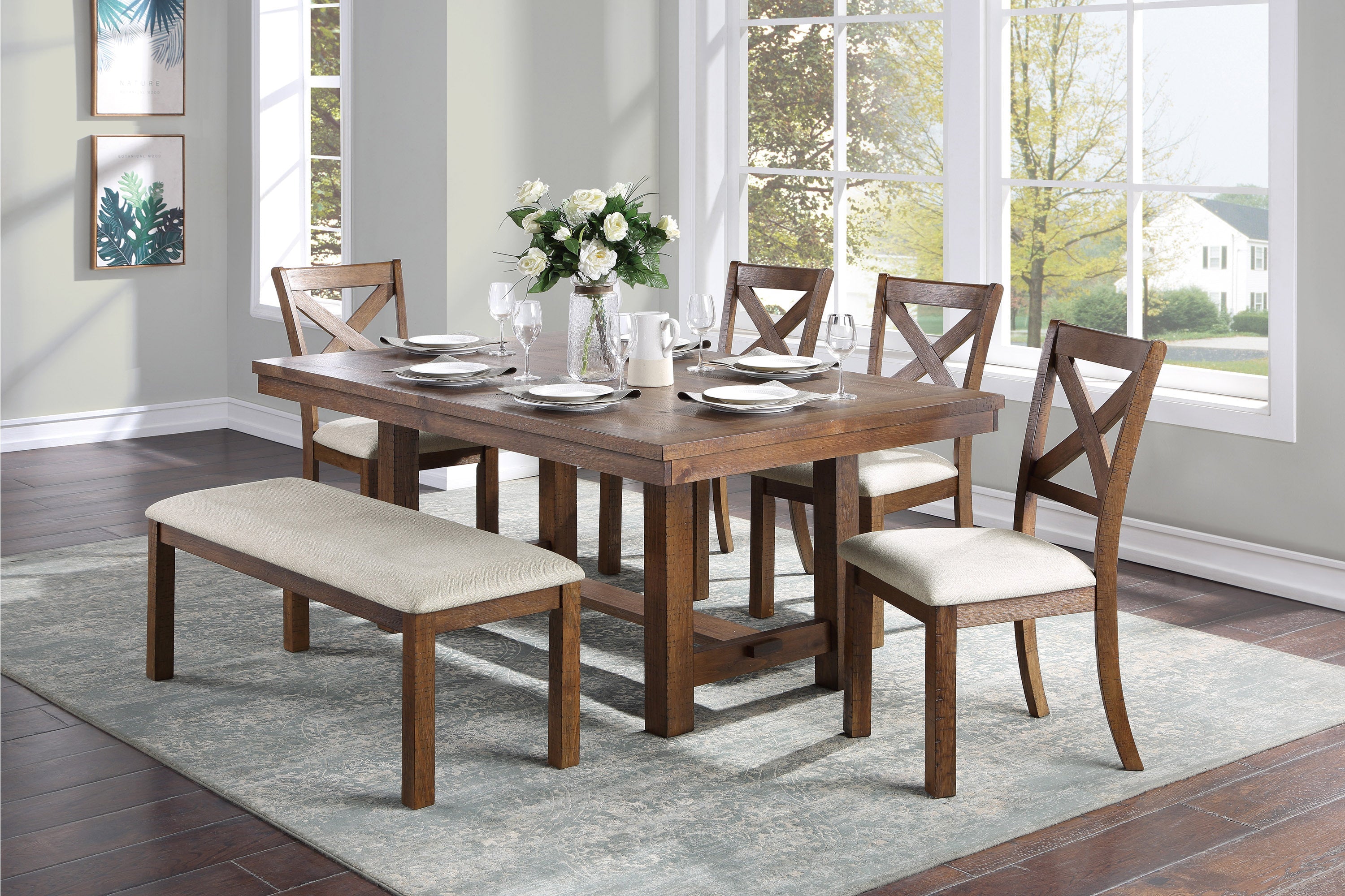 Bonner Brown Dining Table - 5808-68 - Bien Home Furniture &amp; Electronics