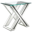 Bonnie X-Base Rectangle Glass Top End Table Mirror - 707787 - Bien Home Furniture & Electronics