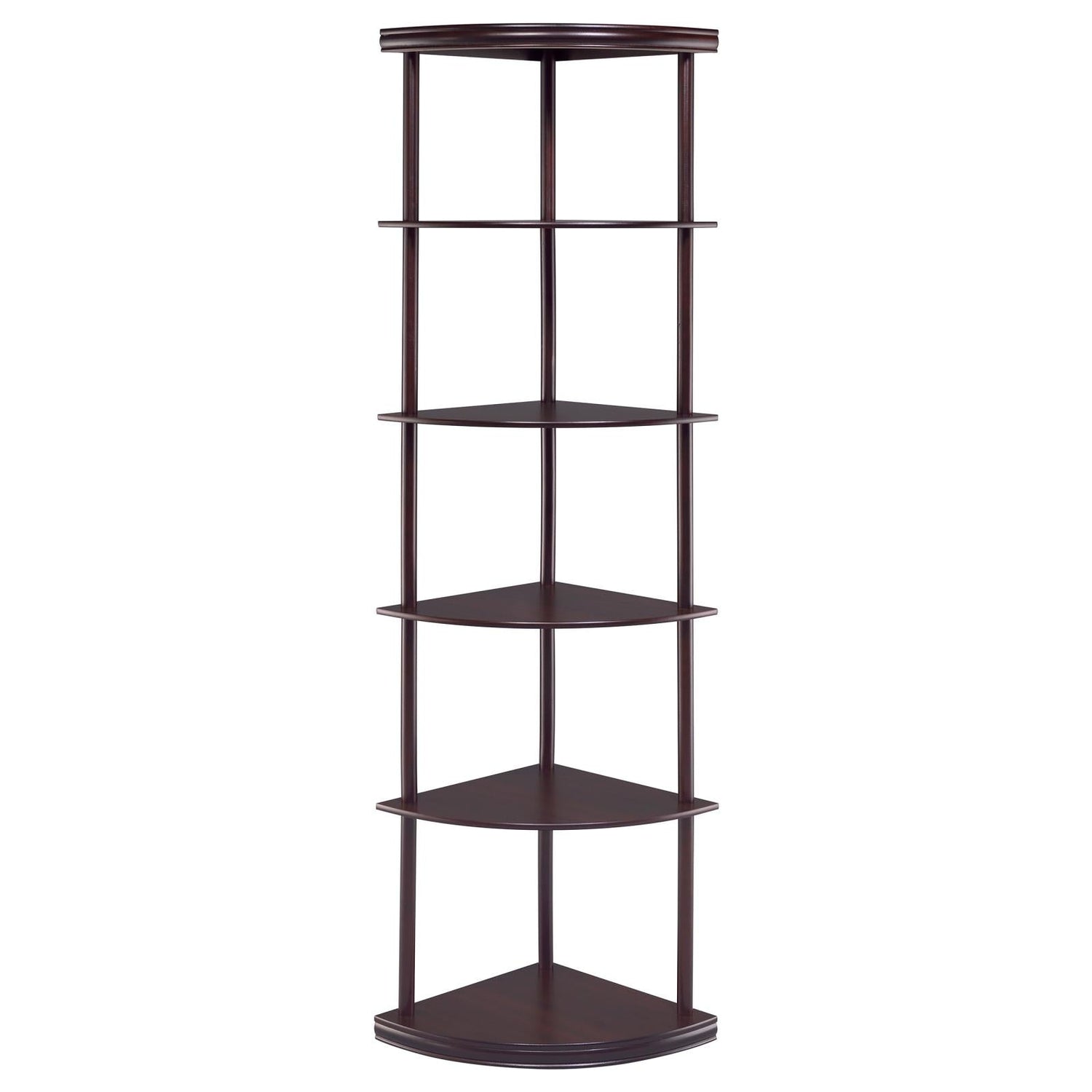 Bonwick Cappuccino 5-Shelf Corner Bookshelf - 800279 - Bien Home Furniture & Electronics