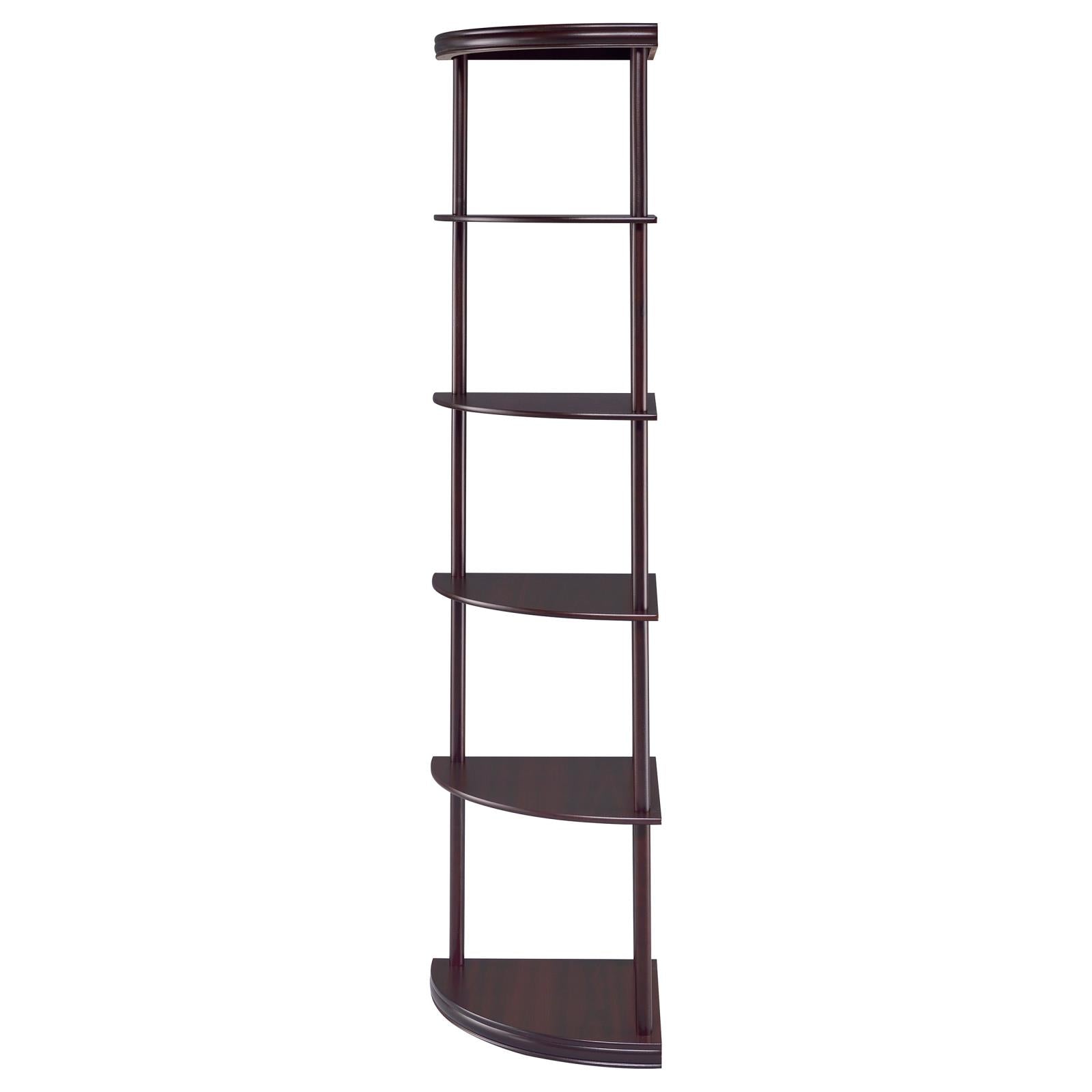 Bonwick Cappuccino 5-Shelf Corner Bookshelf - 800279 - Bien Home Furniture & Electronics