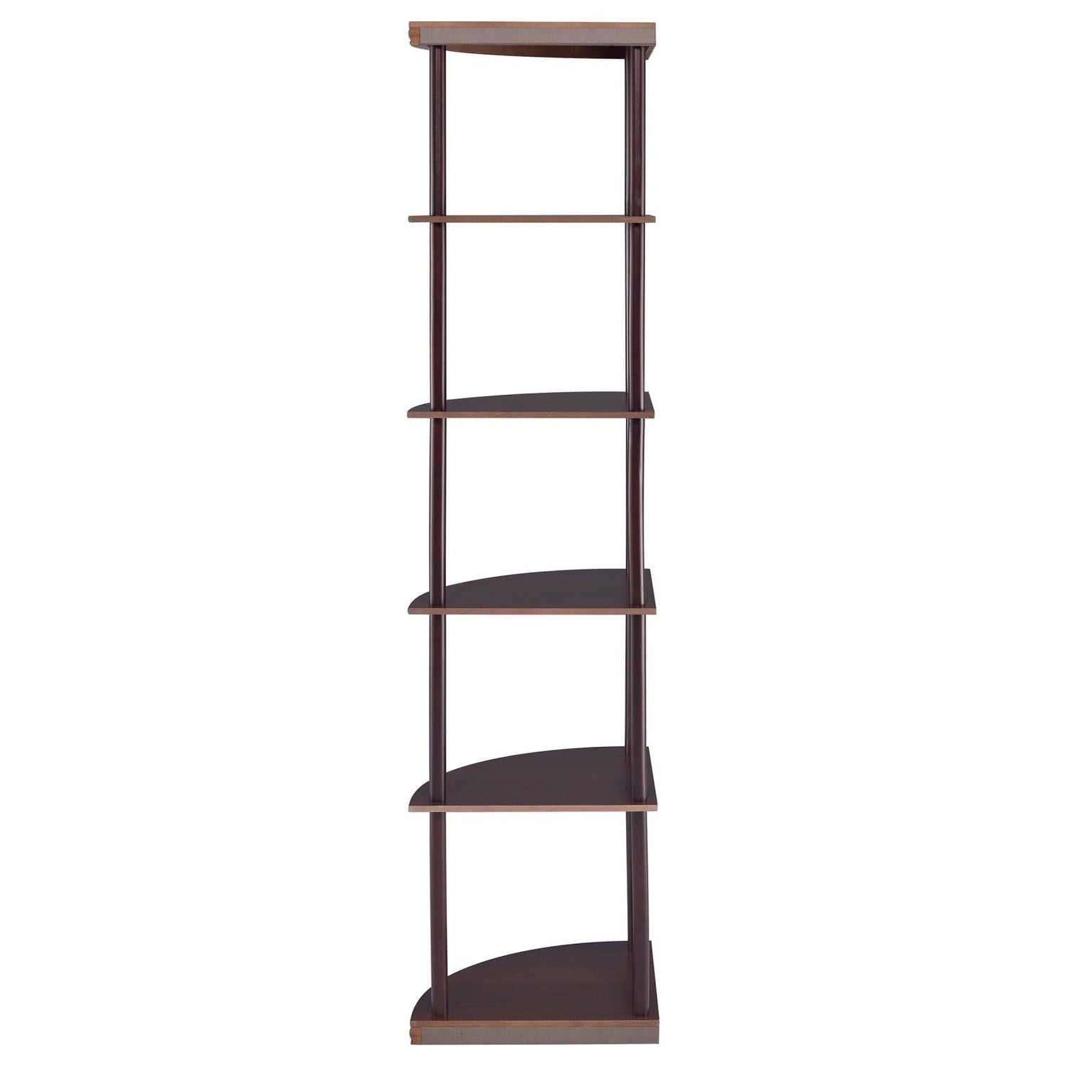 Bonwick Cappuccino 5-Shelf Corner Bookshelf - 800279 - Bien Home Furniture & Electronics